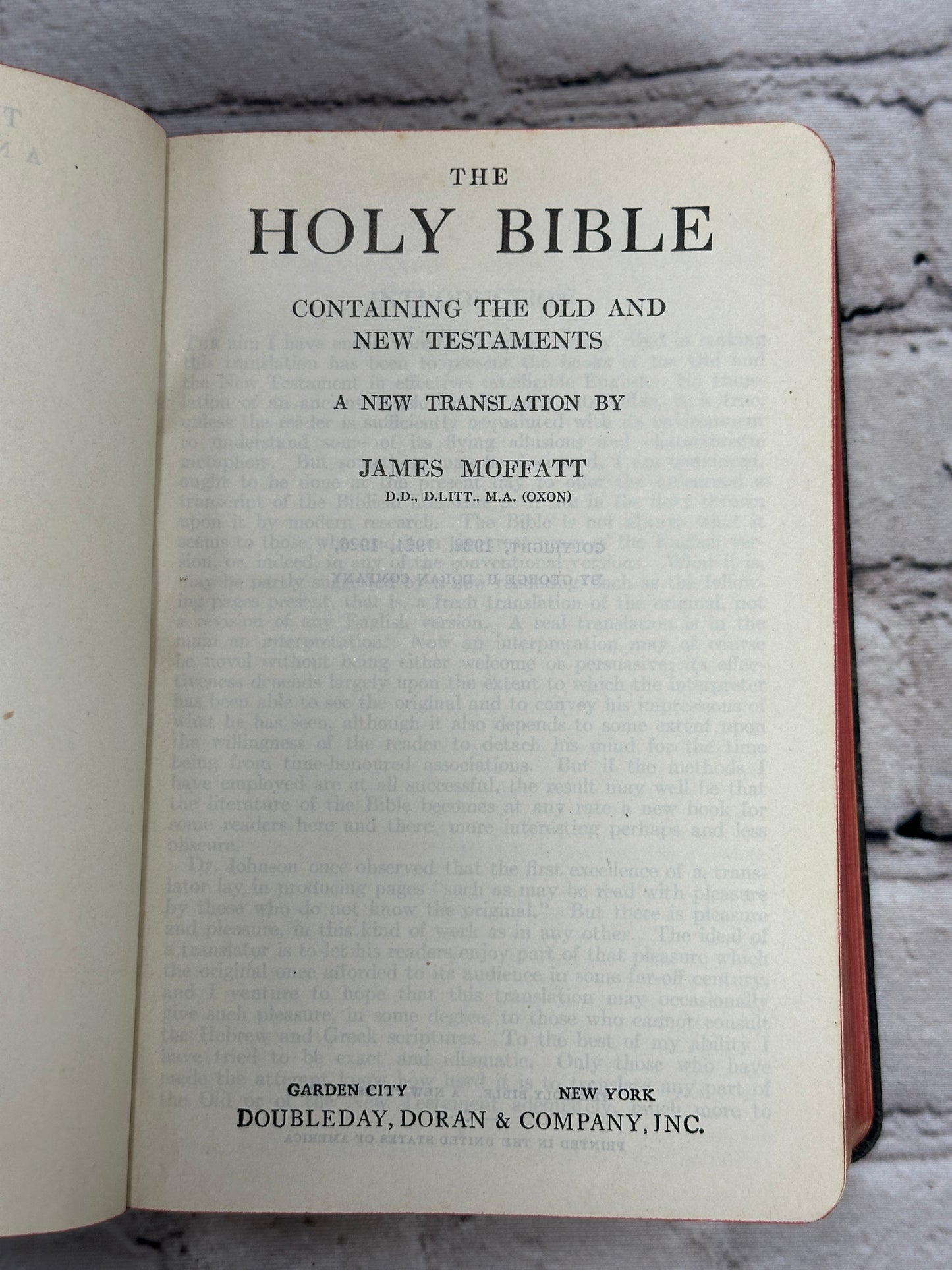 The Holy Bible A New Translation by James Moffatt [1926]