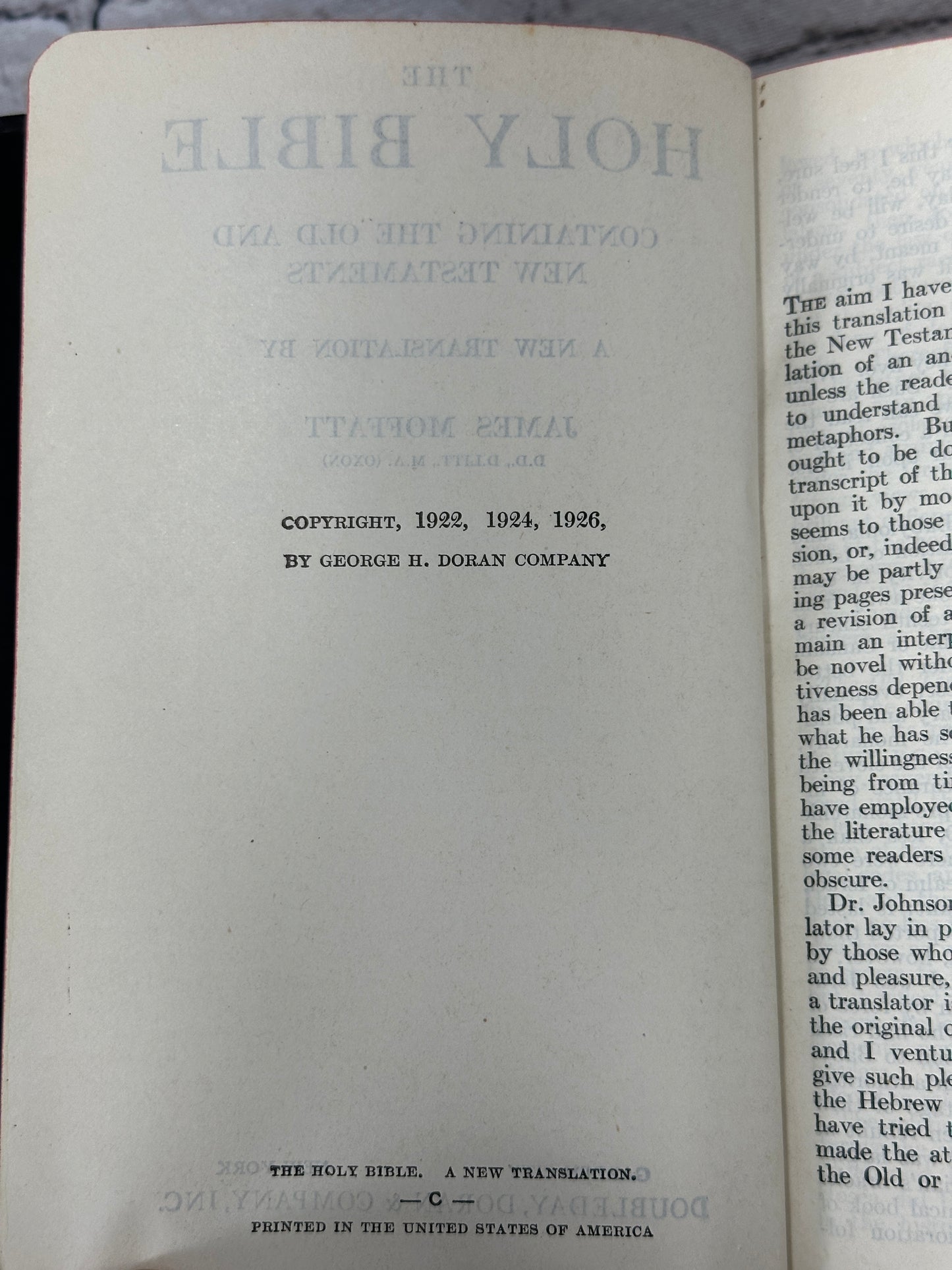 The Holy Bible A New Translation by James Moffatt [1926]