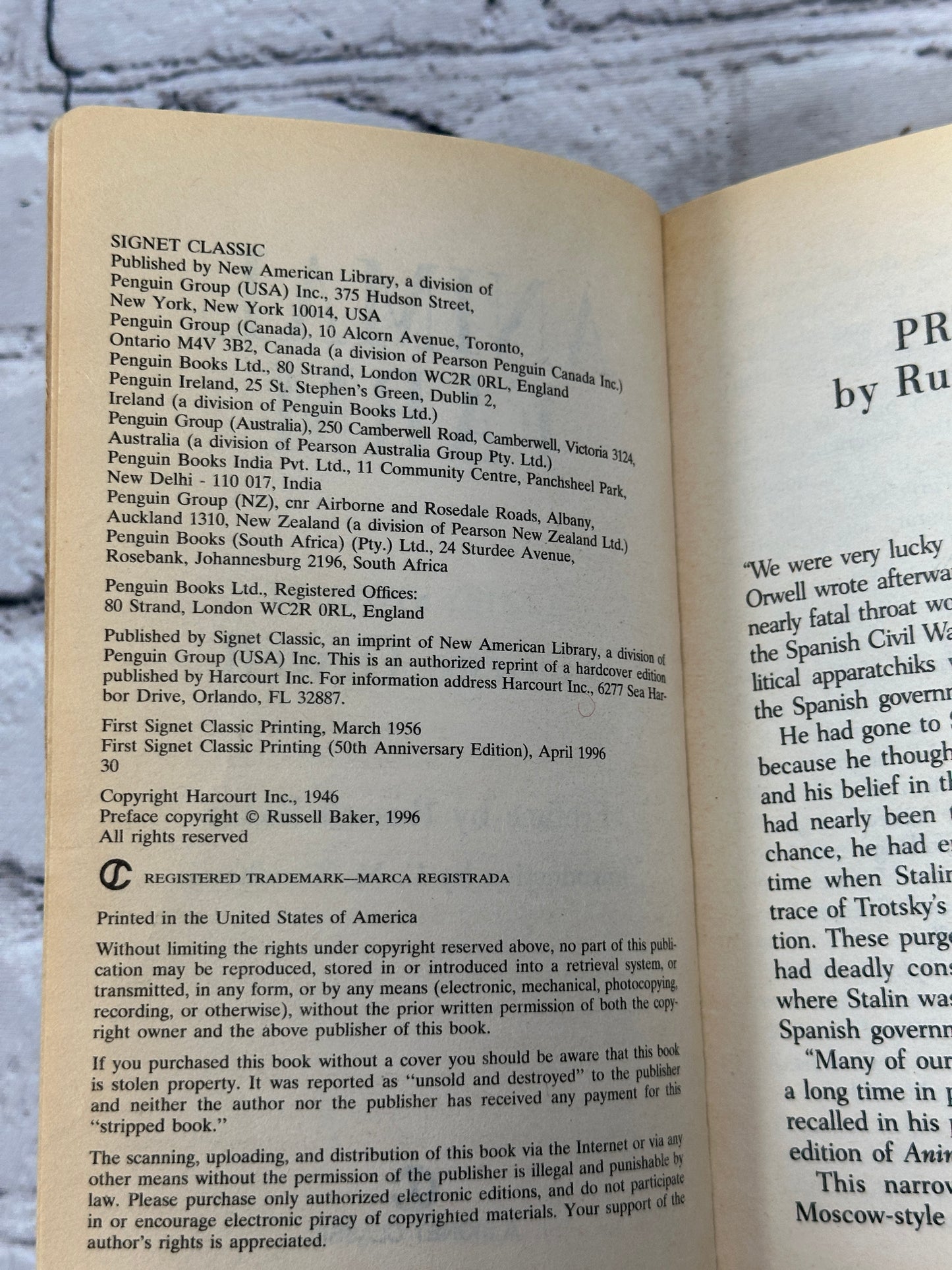 Animal Farm by George Orwell [Signet Classics · 50th Anniversary Ed ·  1996]