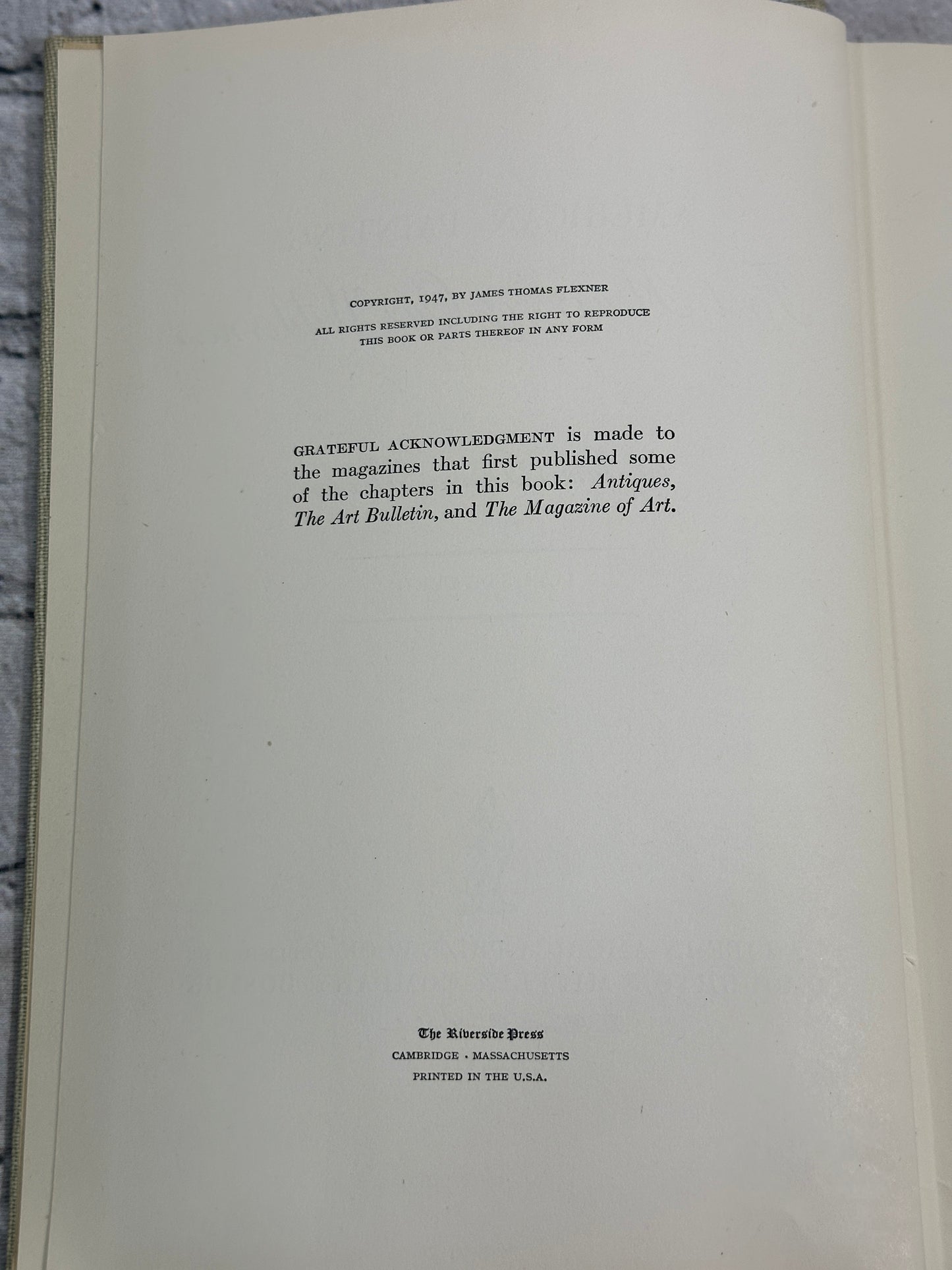 American Painting: First Flowers of Our..by James Flexner [1947 · 1st edition]