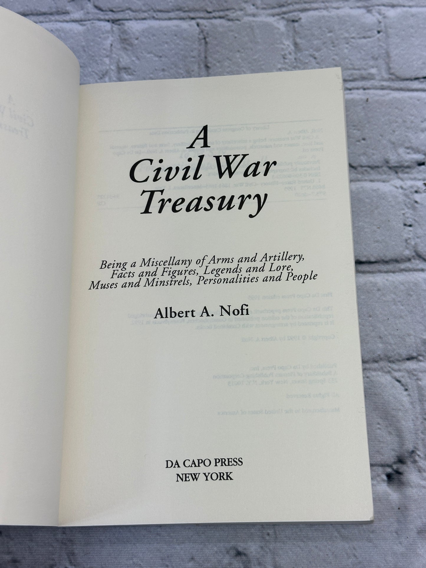 A Civil War Treasury by Albert A. Nofi [1995 · First Da Capo Press Edition]