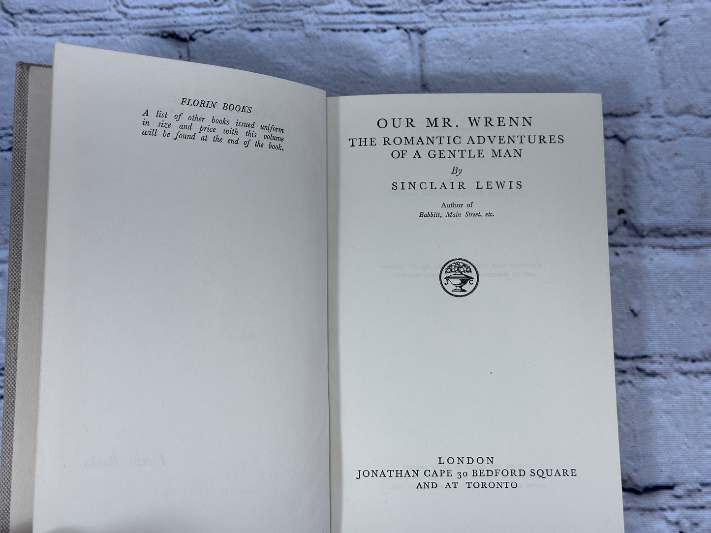 Our Mr. Wrenn By Sinclair Lewis [Florin Books · 1936]