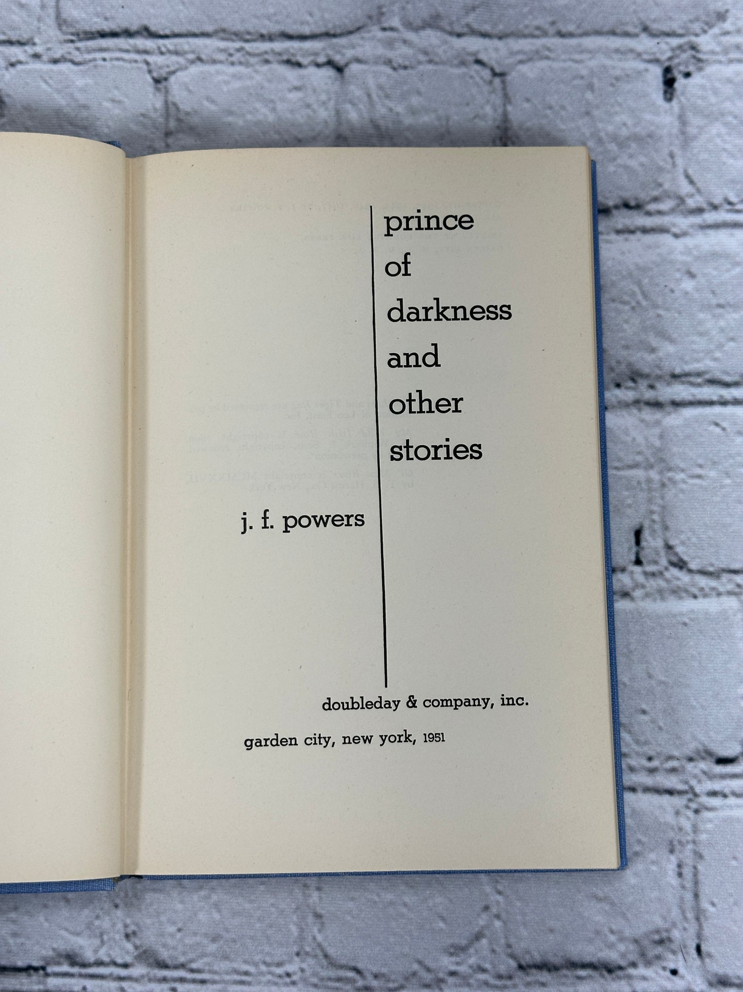 Prince of Darkness and Other Stories By J. F Powers [1951]