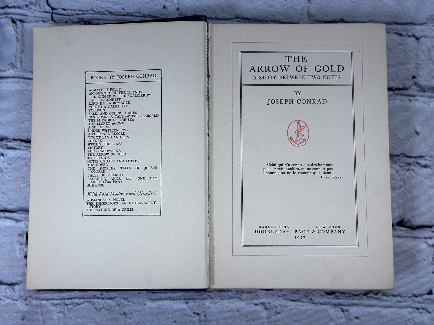 The Arrow of Gold By Joseph Conrad [Doubleday · 1927]