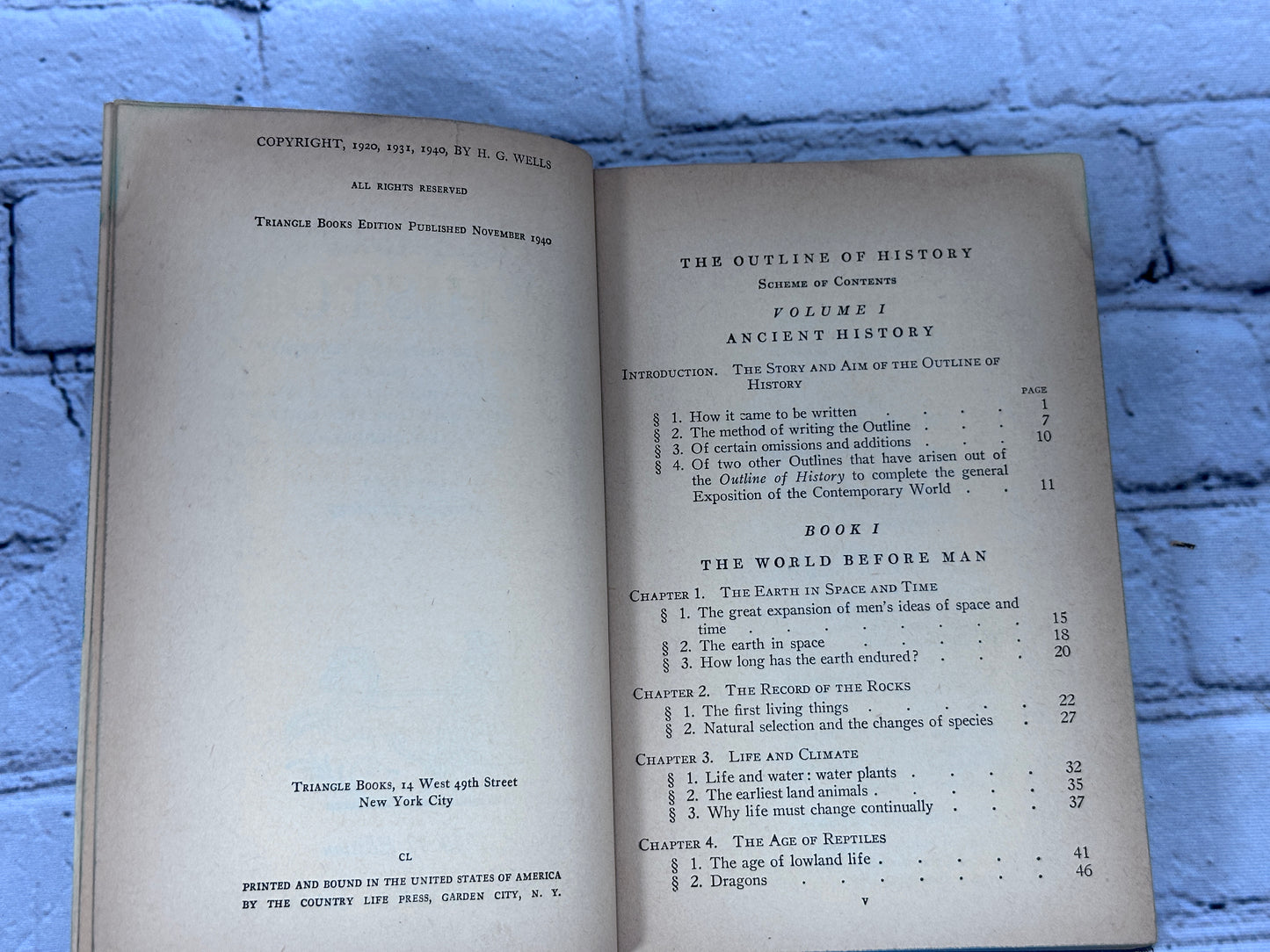 H.G. Wells Outline of History [Enlarged Revised · 3 Volume Set · 1940-1941 Ed.]