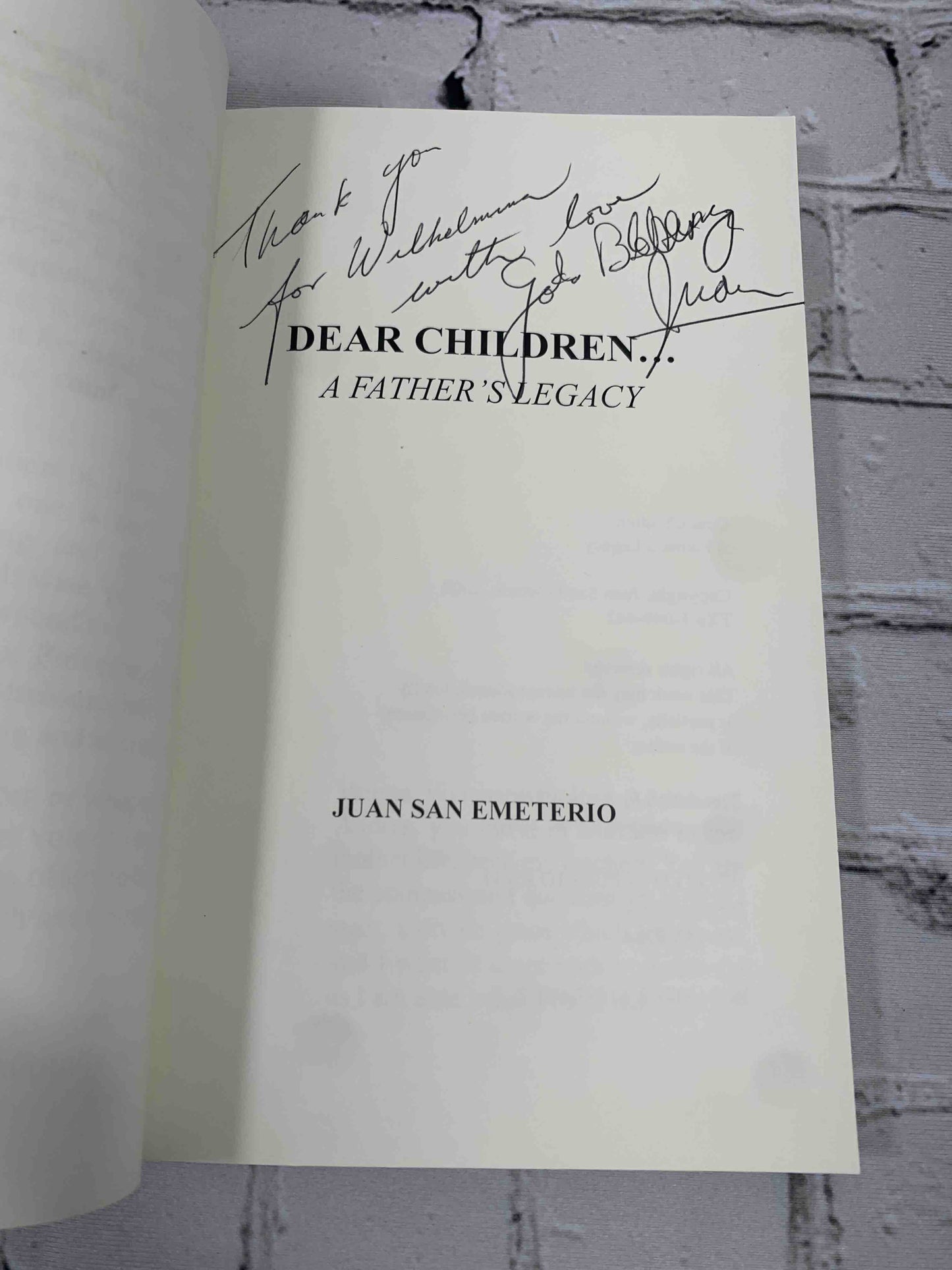 Dear Childern...A Father's Legacy (Signed)