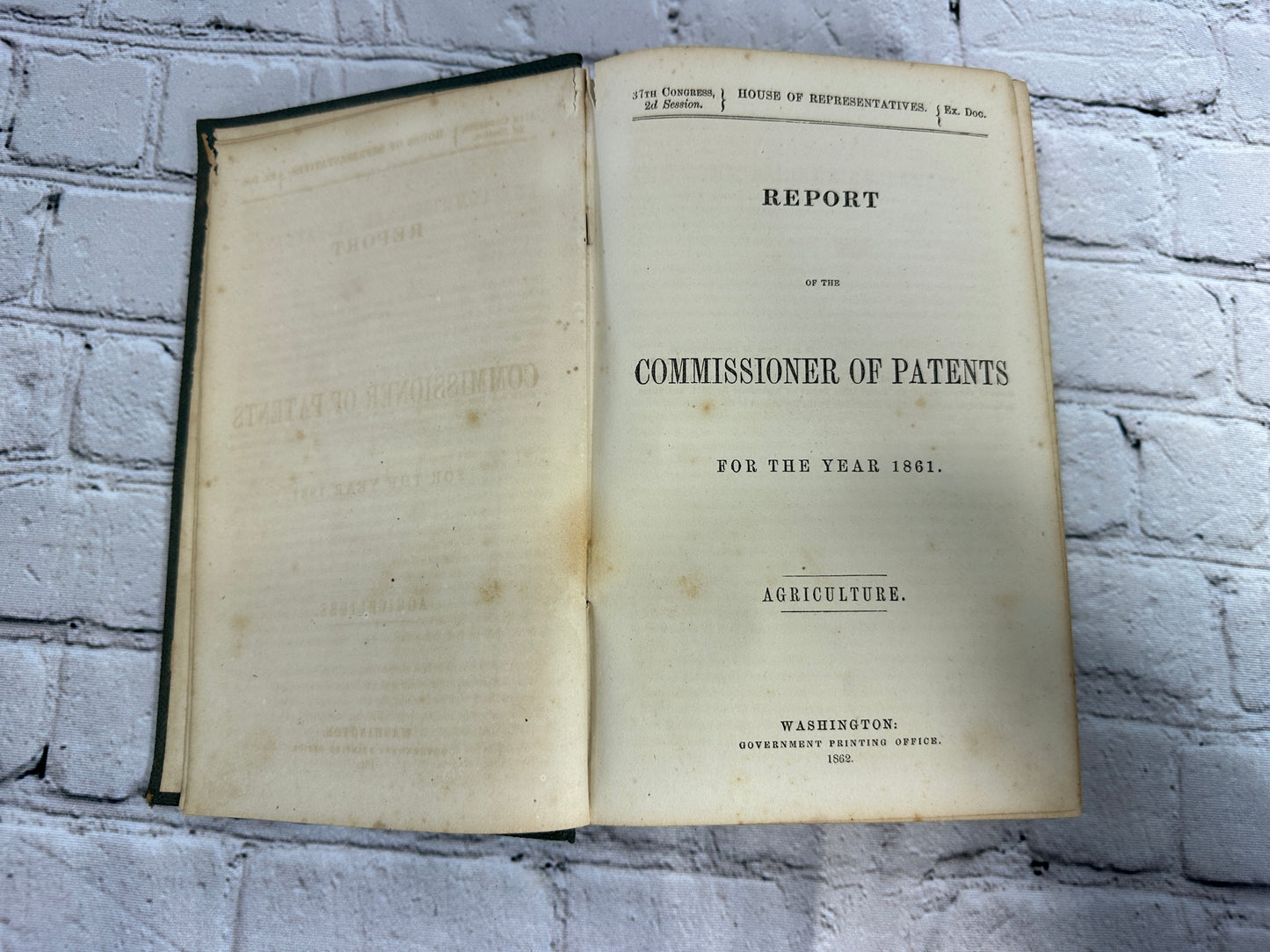 Report Of The Commissioner Of Patents for the Year 1861: Agriculture [1862]
