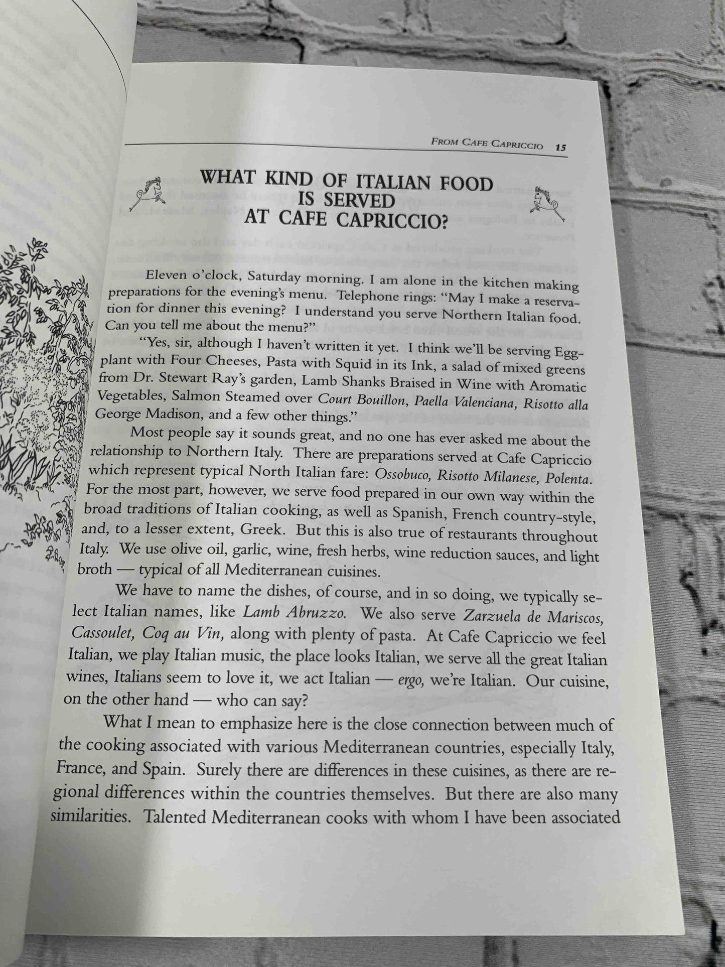 Cafe Capriccio: A Culinary Memoir (Signed)