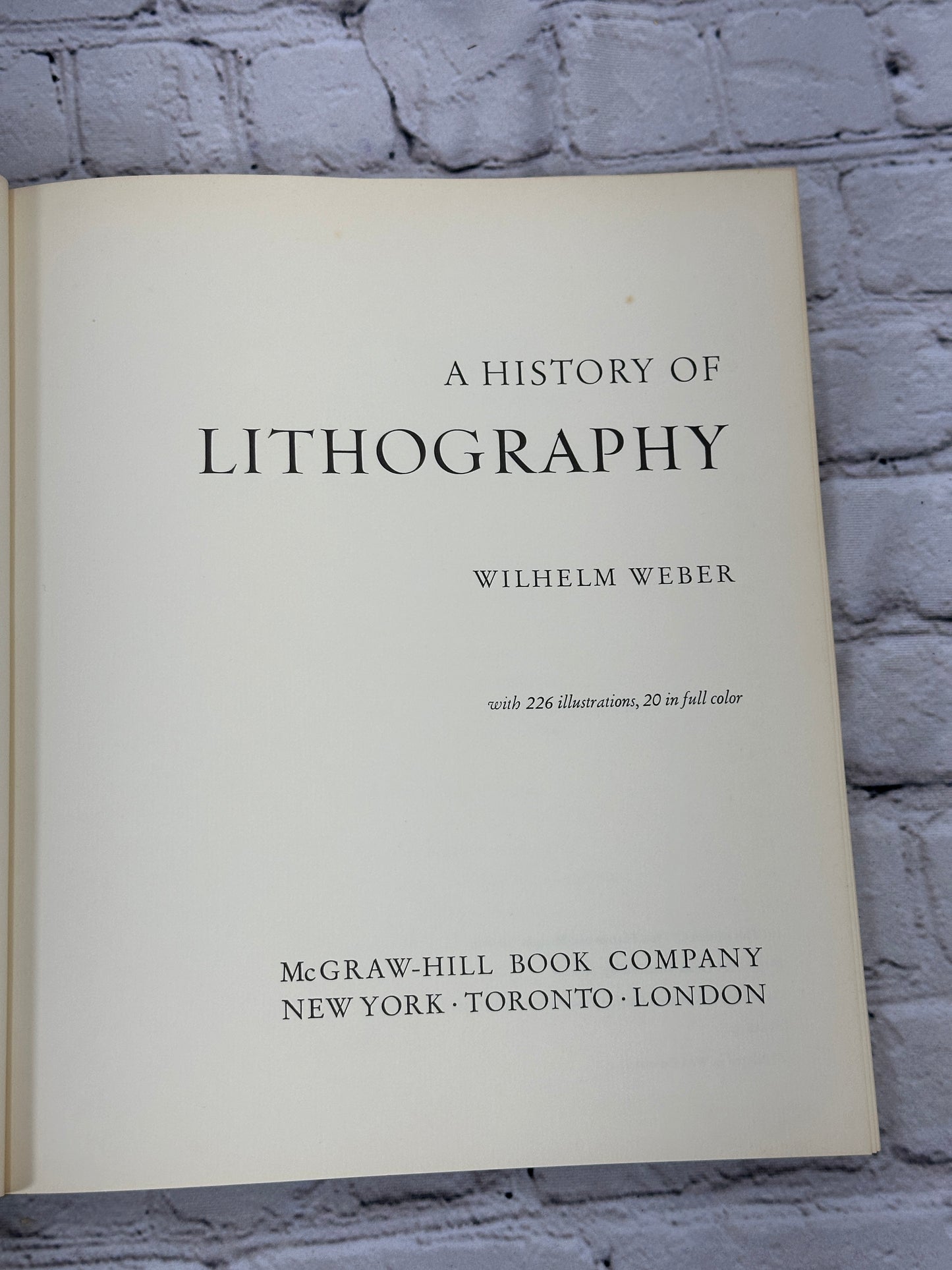 A History of Lithography by Wilhelm Weber [1st Edition · 1966]