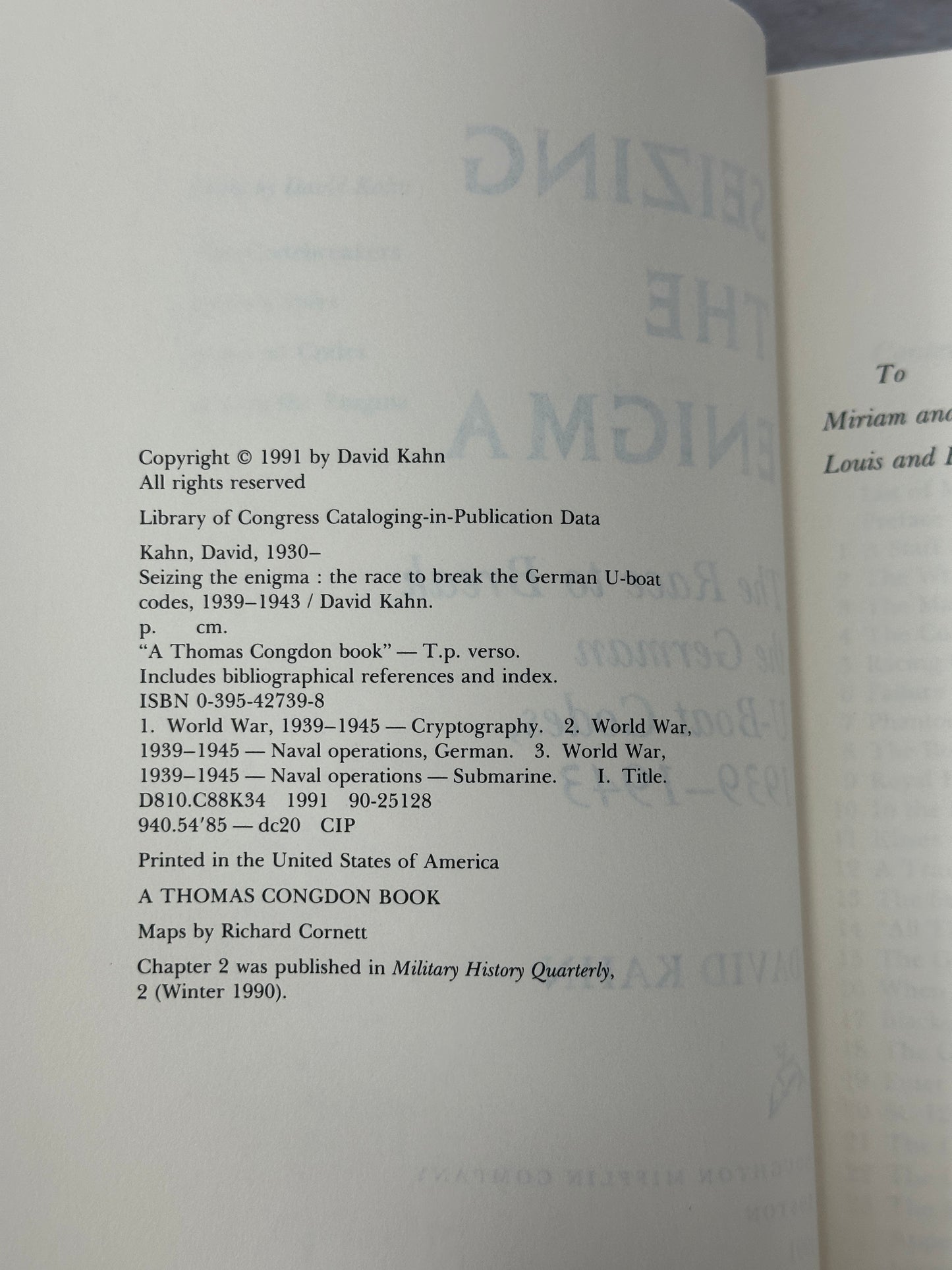 Seizing the Enigma: The Race to Break the German U-Boats Codes, 1939-1943 [1991]