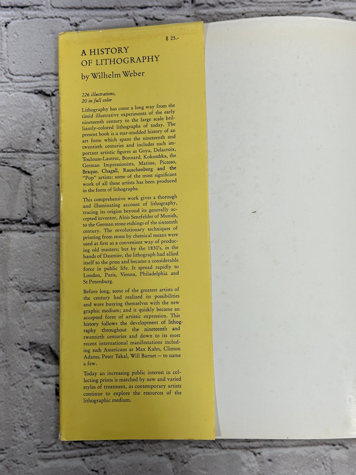 A History of Lithography by Wilhelm Weber [1st Edition · 1966]