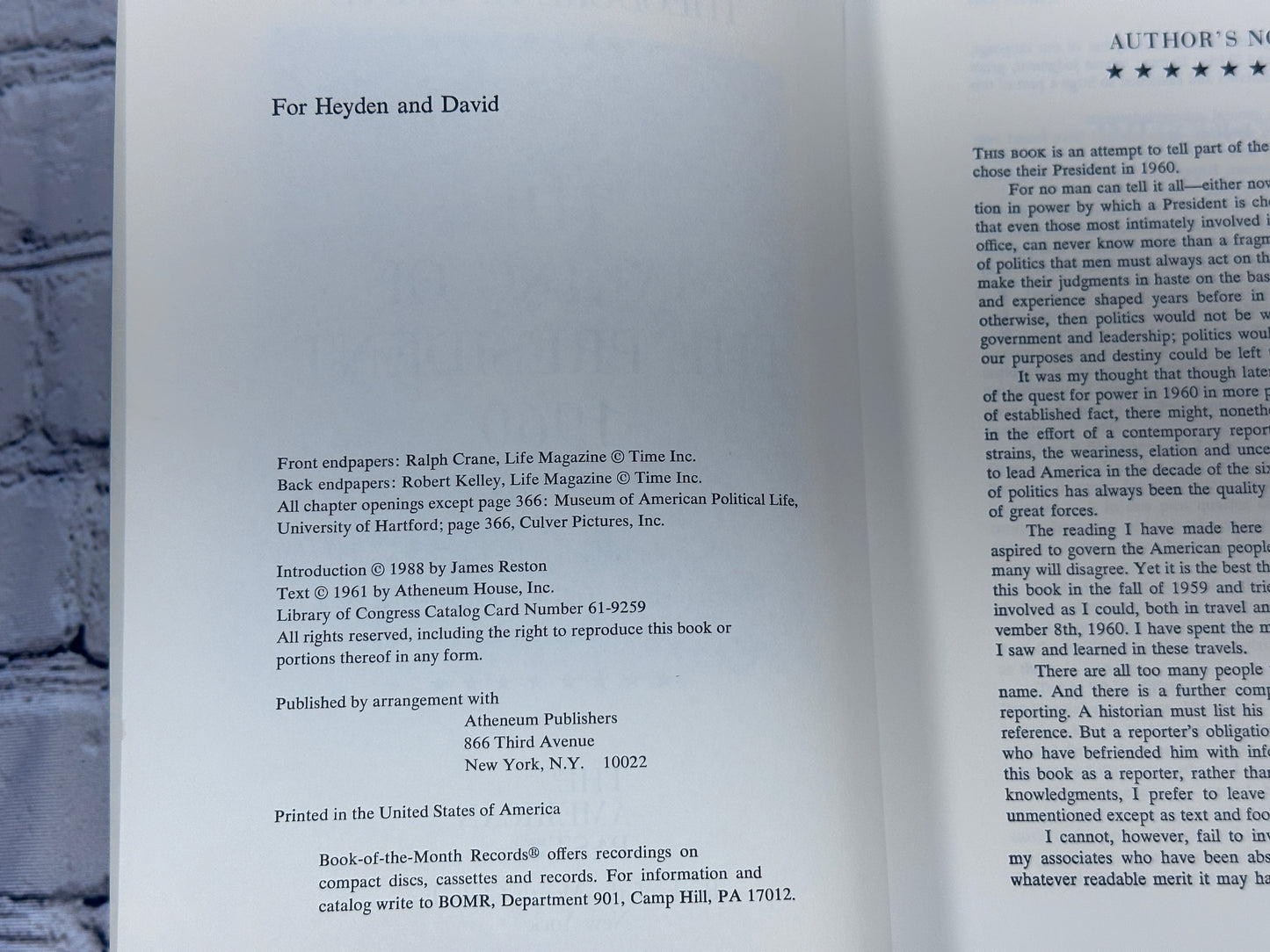 The Making of the President by Theodore H. White [Book of the Month · 1960]