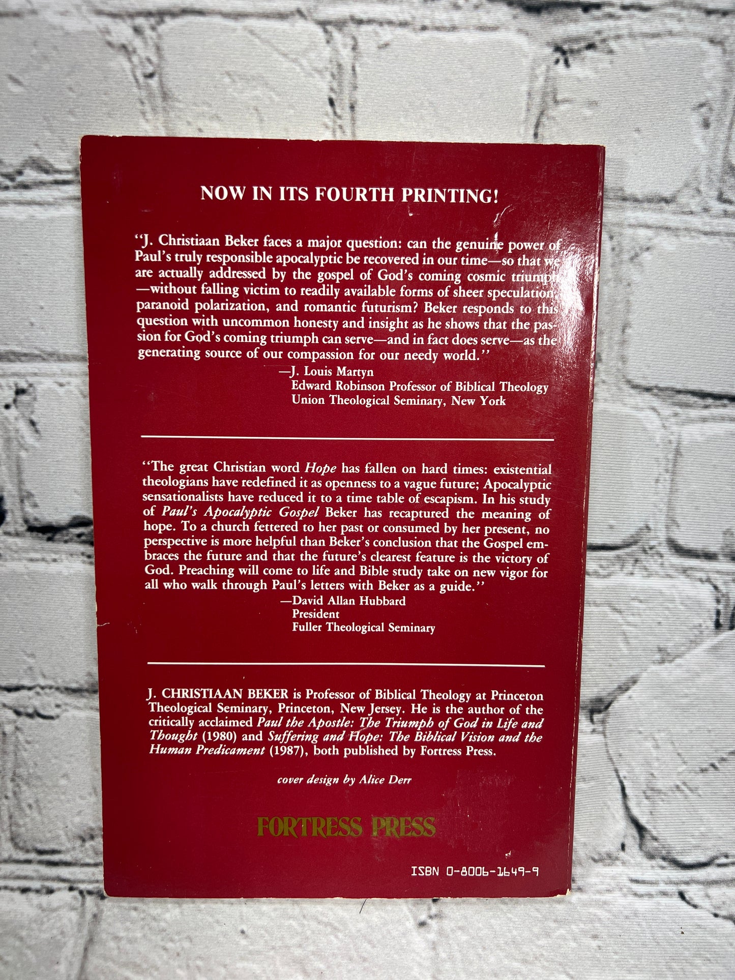 Paul's Apocalyptic Gospel: The Coming Triumph of God By Christiaan Beker [1989]