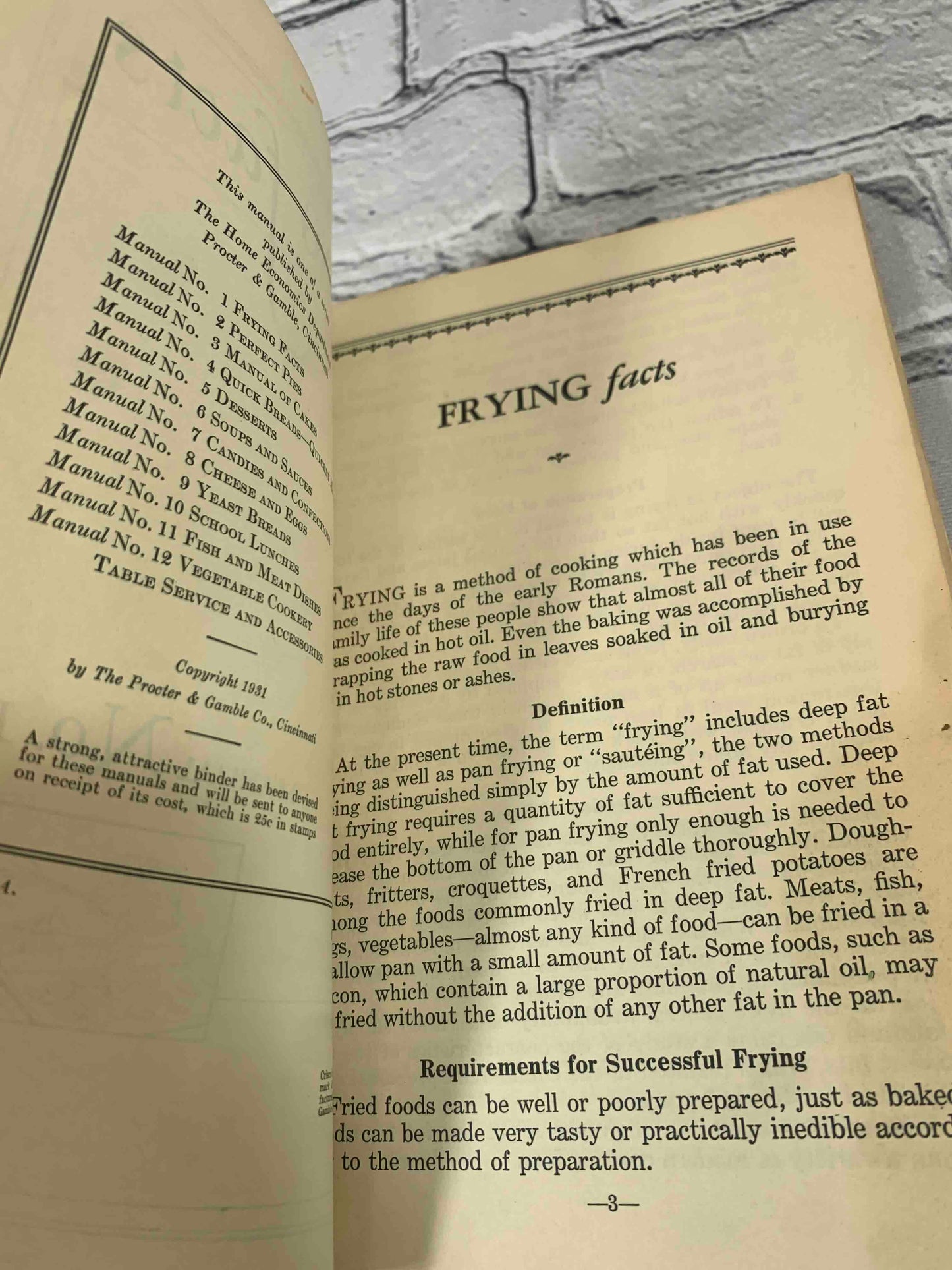 Manual of Cookery Series Leaflets No. 1-13 (missing no. 9)