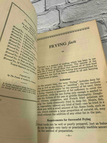 Manual of Cookery Series Leaflets No. 1-13 (missing no. 9)