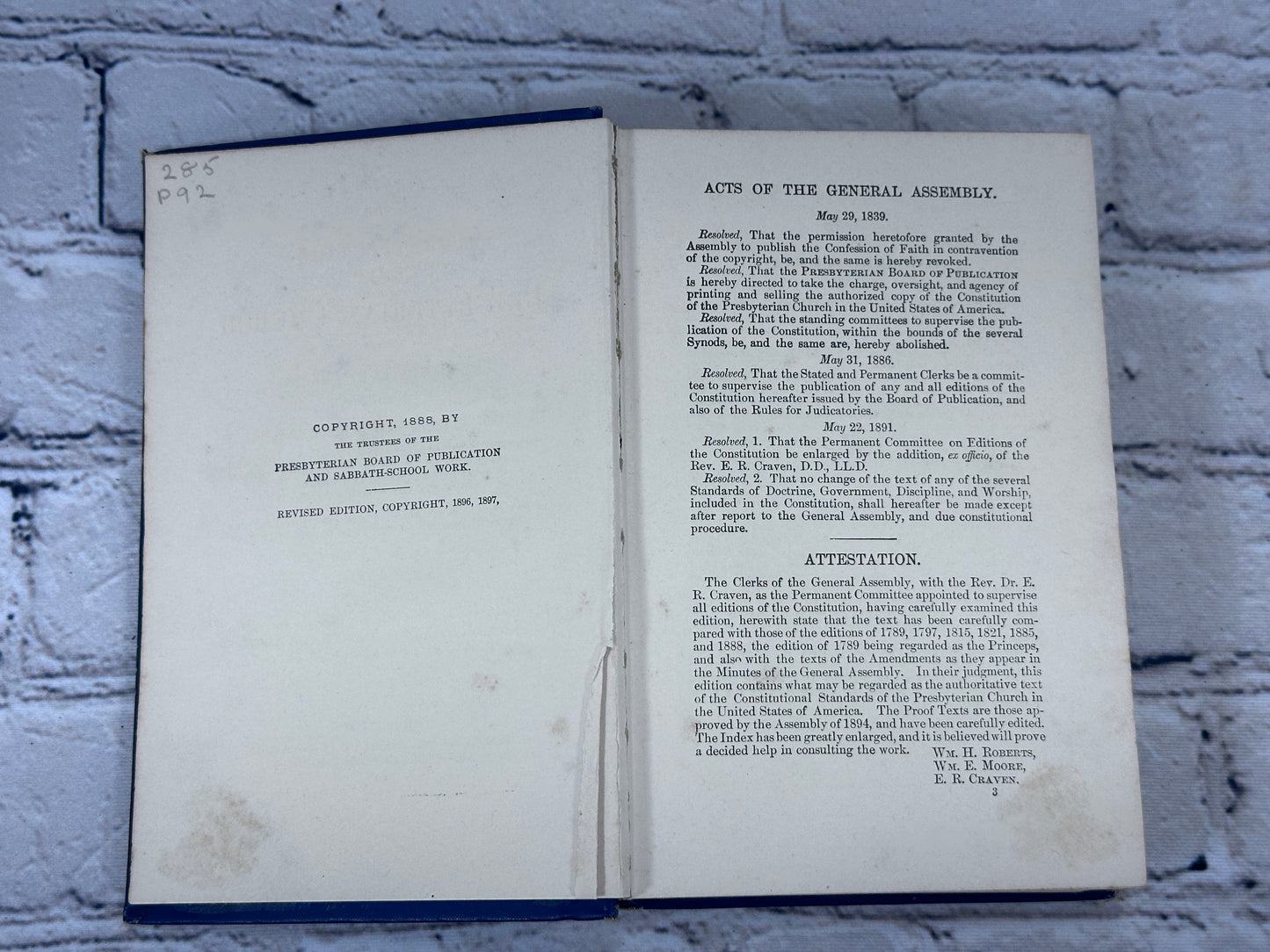 The Constitution of the Presbyterian Church in the United States of America [Revised · 1897]