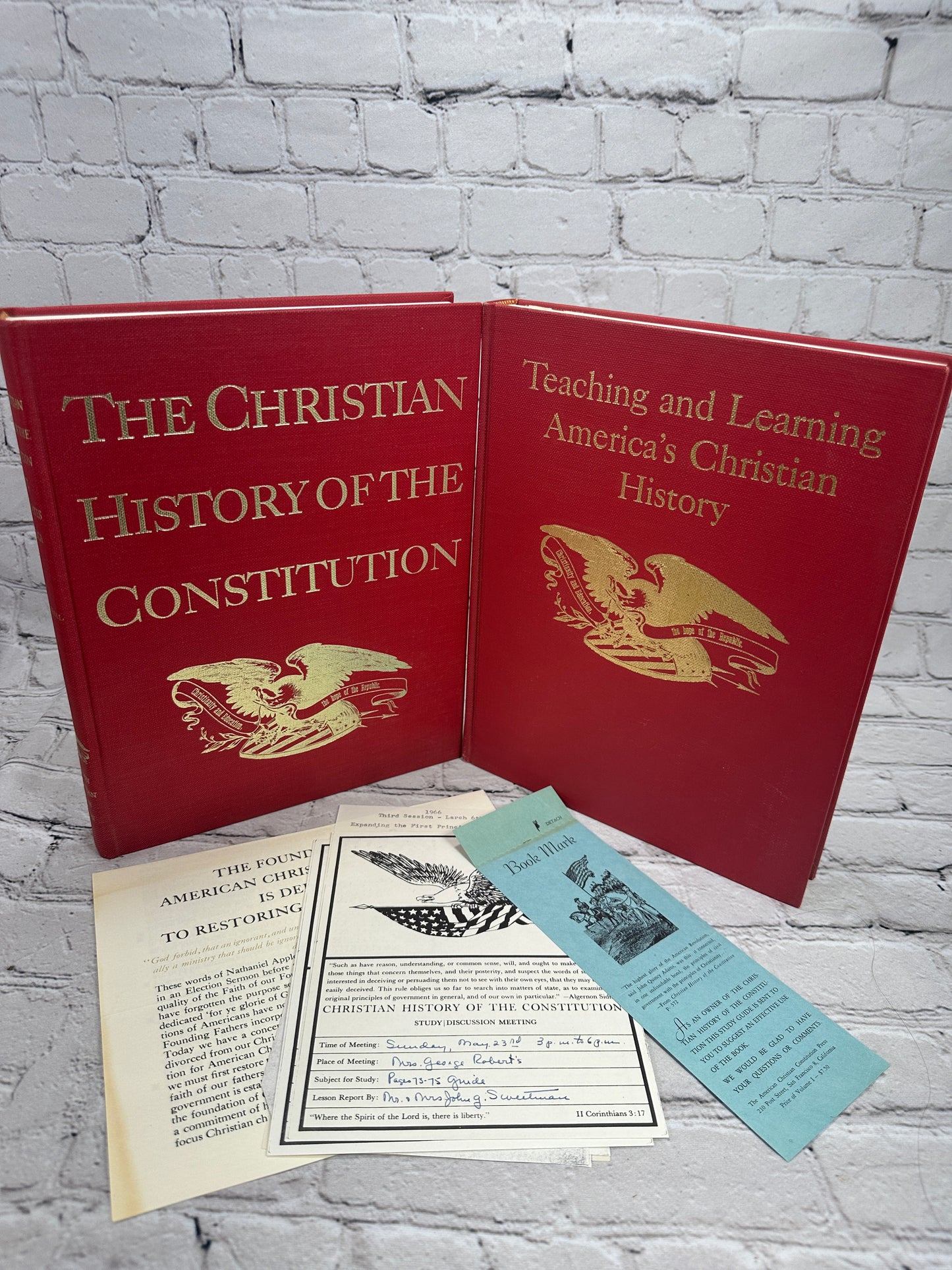 Christian History of The Constitution & Teaching and Learning America's Christian History, Verna Hall & Rosalie J Slater [Lot of 2 · Signed]