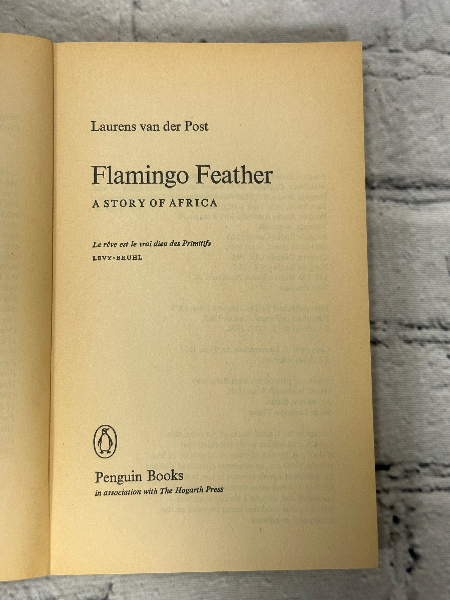 Flamingo Feather by Laurens Van Der Post [1978]