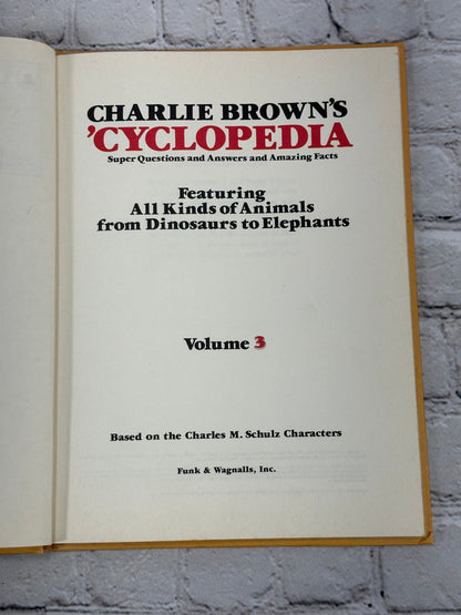 Charlie Browns Cyclopedia Volume 3 All Kinds of Animals [5th Print · 1980]
