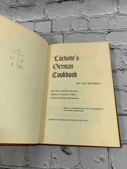 Luchow's German Cookbook New York City Restaurant