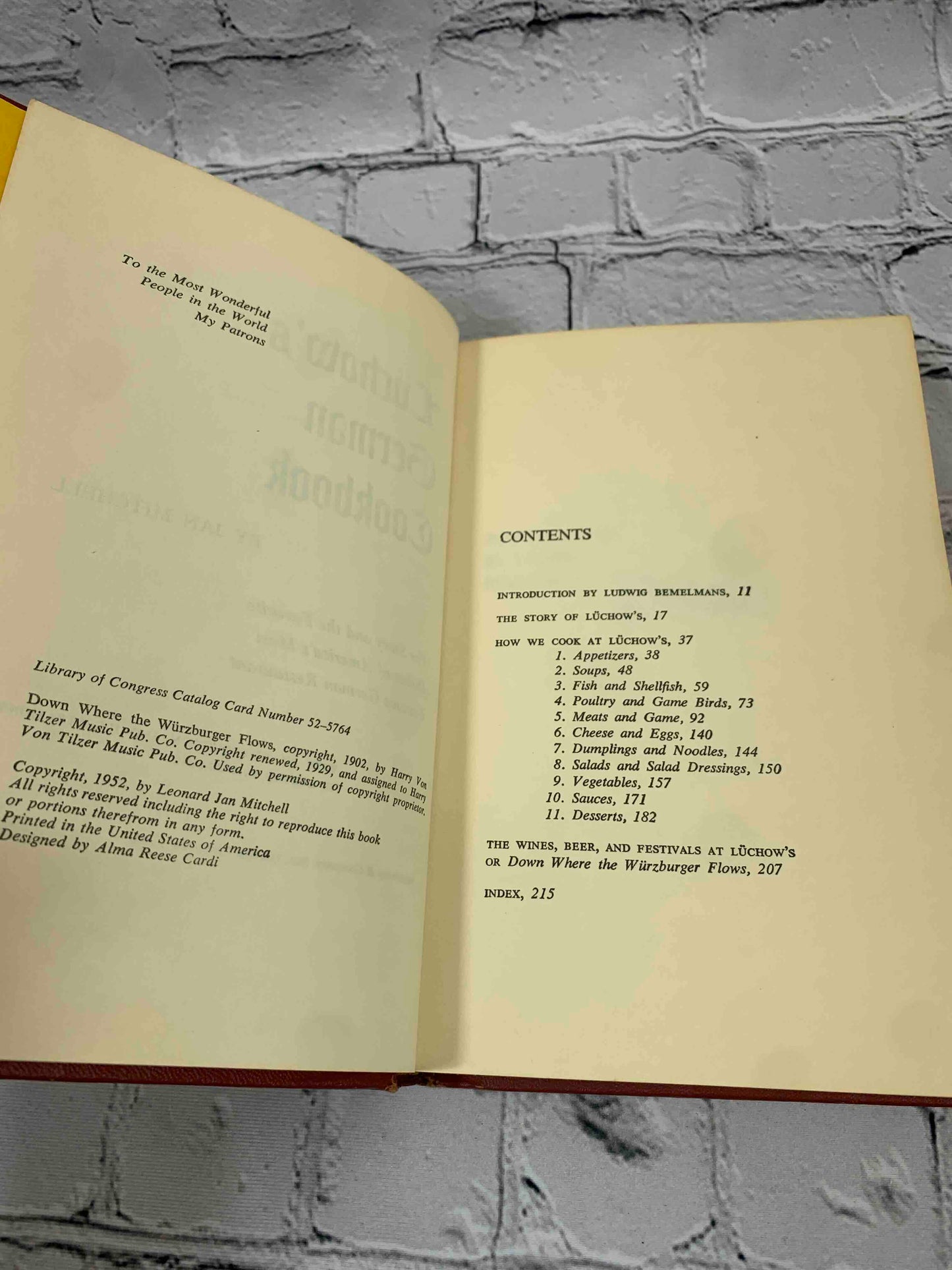 Luchow's German Cookbook New York City Restaurant