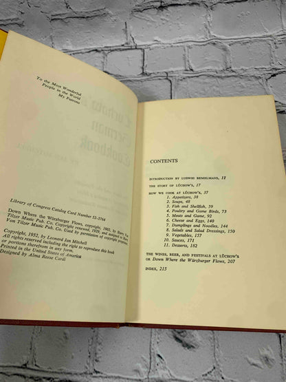 Luchow's German Cookbook New York City Restaurant