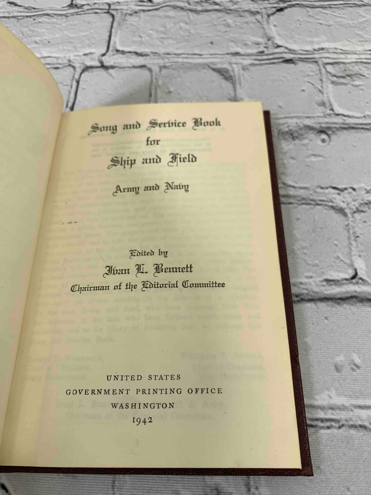 WWII Song and Service Book for Ship and Field Army & Navy