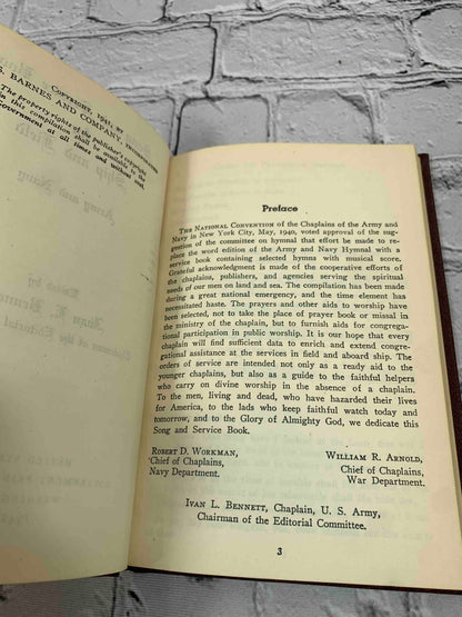 WWII Song and Service Book for Ship and Field Army & Navy