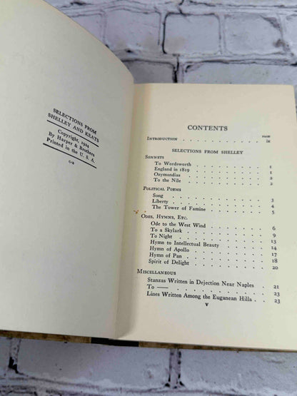 Selections from Shelley and Keats
