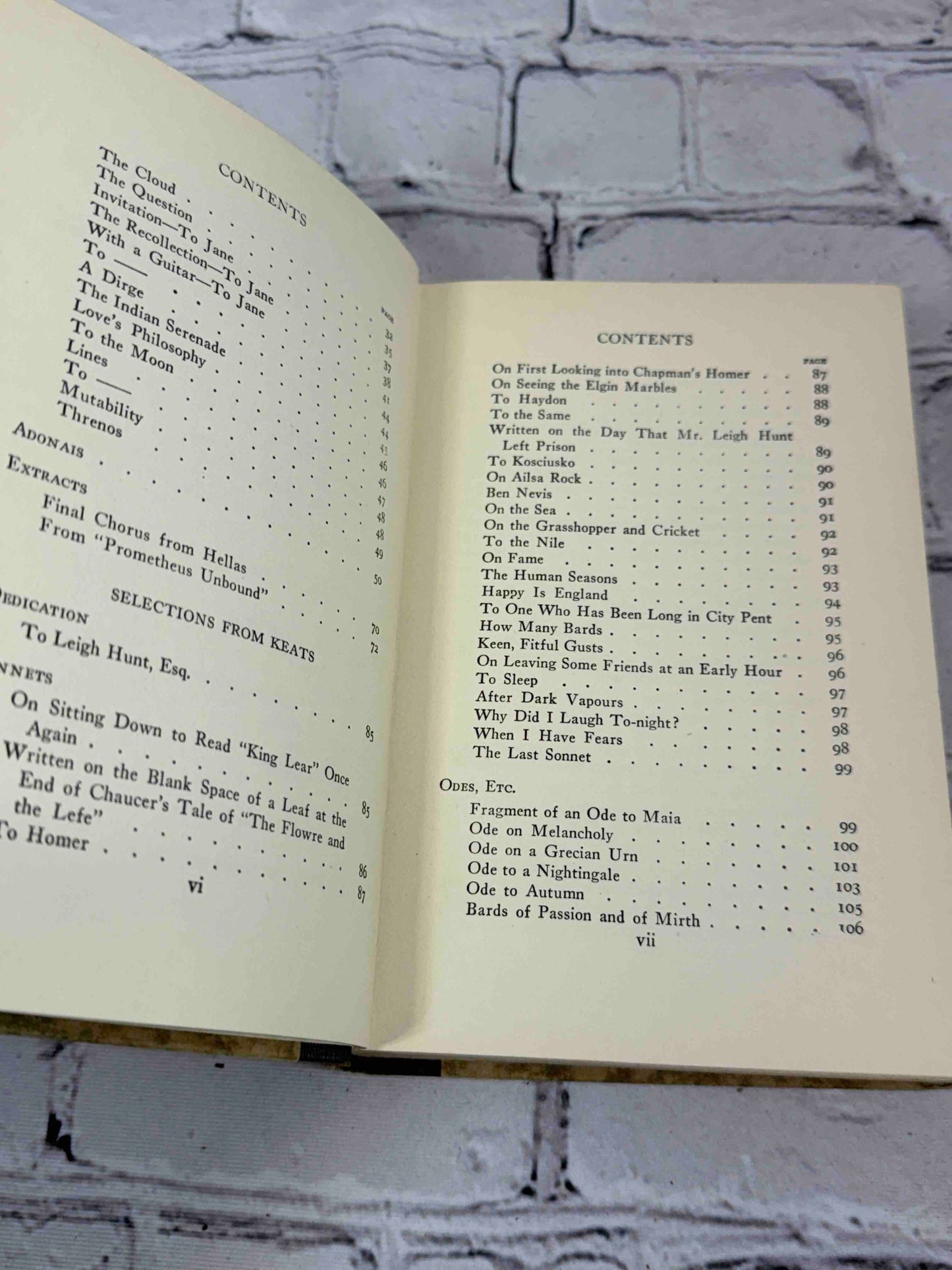 Selections from Shelley and Keats