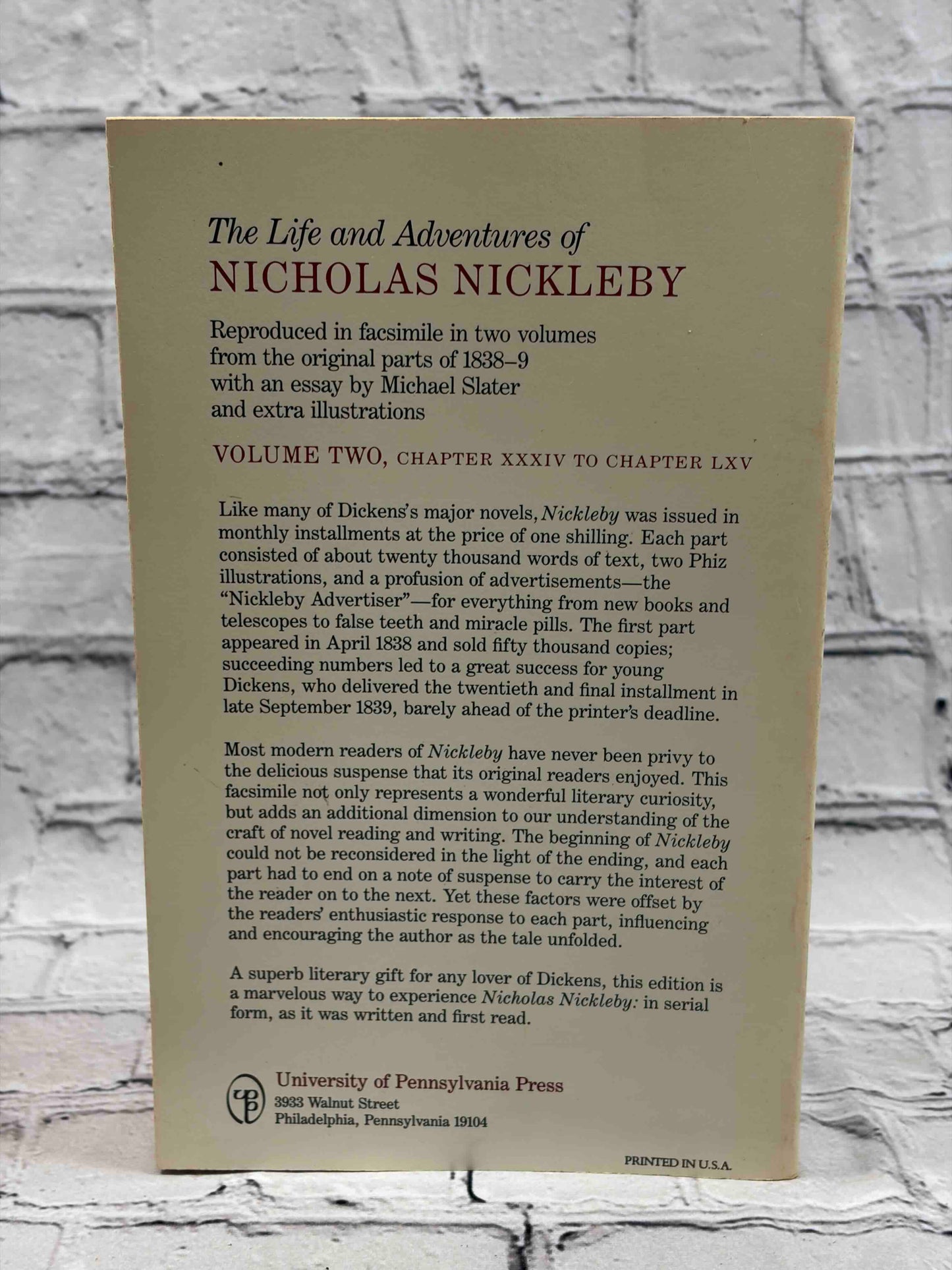 The Life and Adventures of Nicholas Niventures of Nicholas Nickleby: (2 Vols. Set)