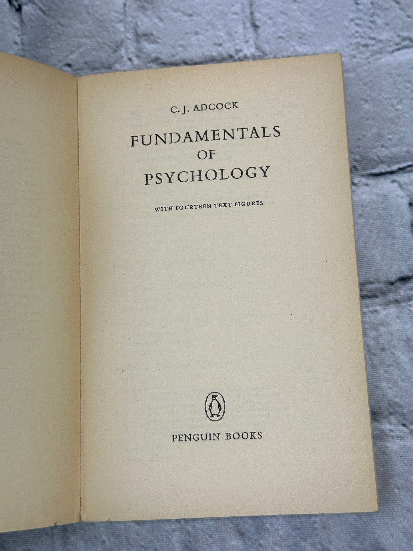 Fundamentals of Psychology by C. J. Adcock [1967]