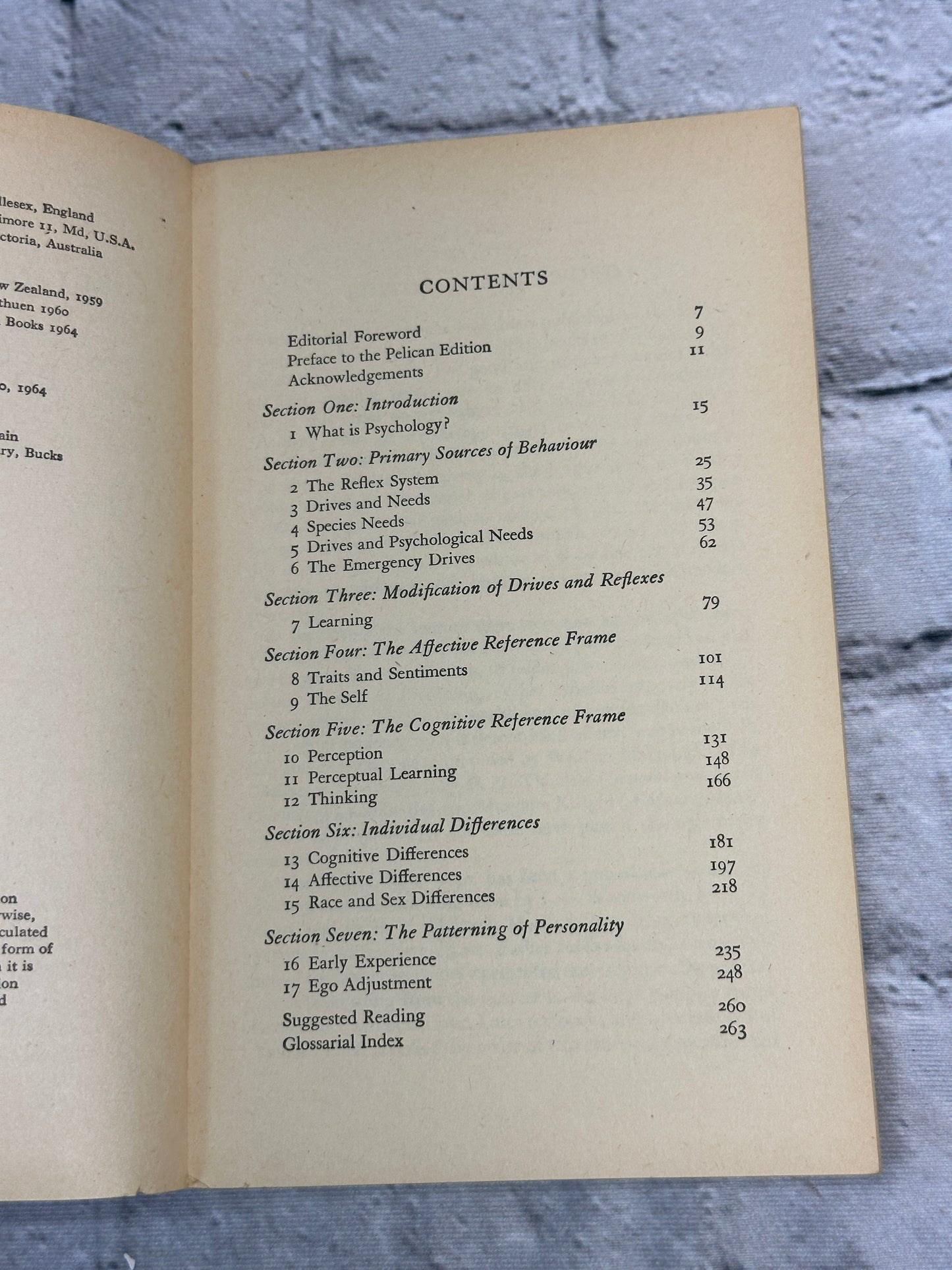 Fundamentals of Psychology by C. J. Adcock [1967]