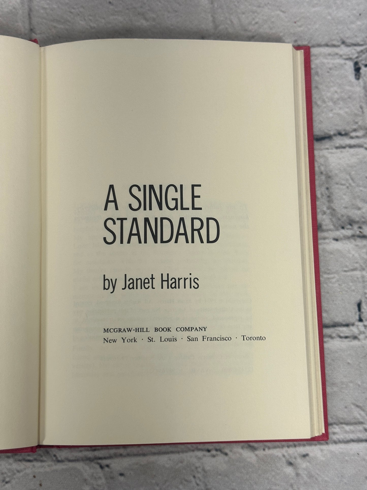 A Single Standard by Janet Harris [1971]