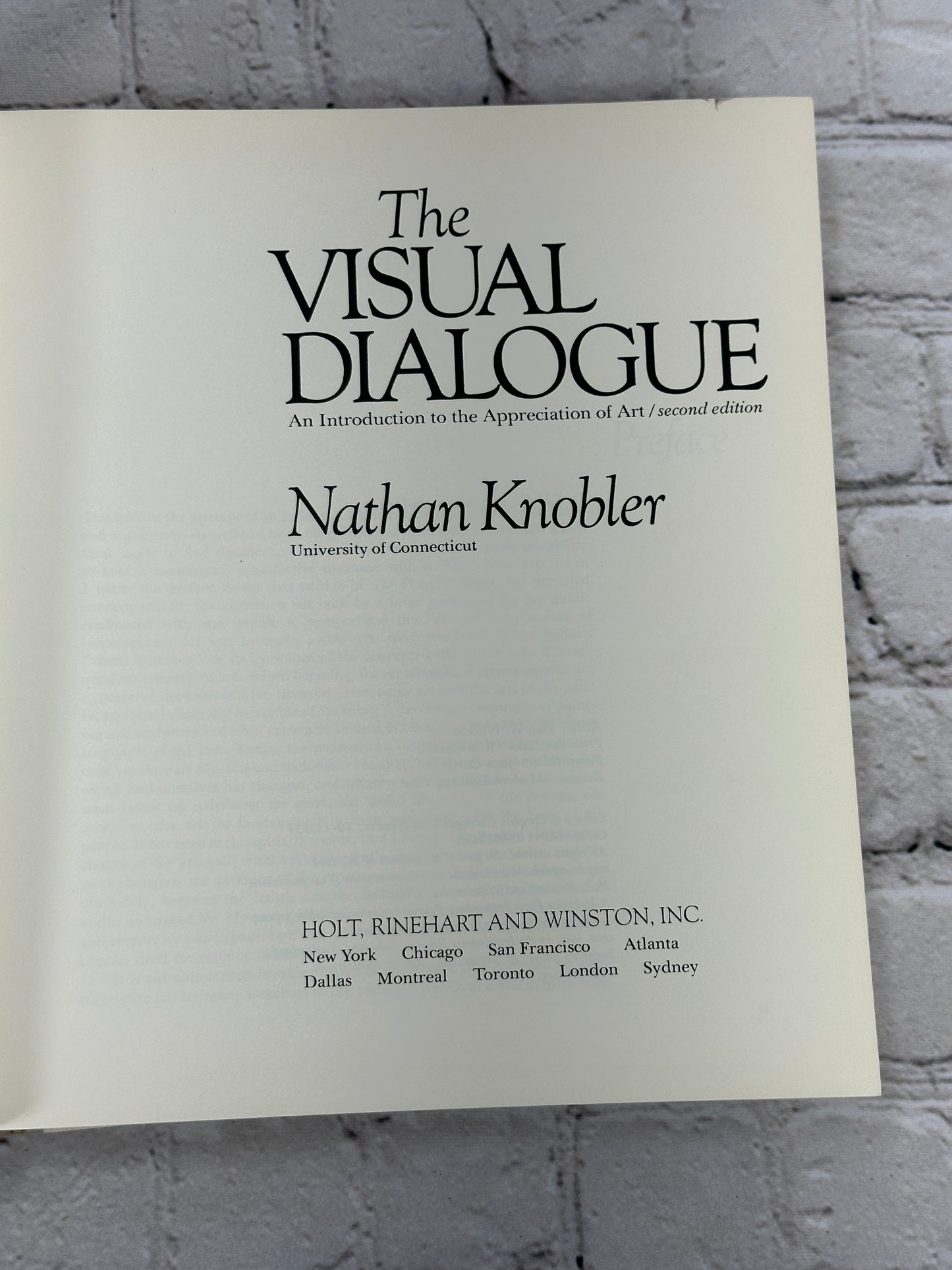 The Visual Dialogue by Nathan Knobler [1st Edition · 1st Printing · 1971]