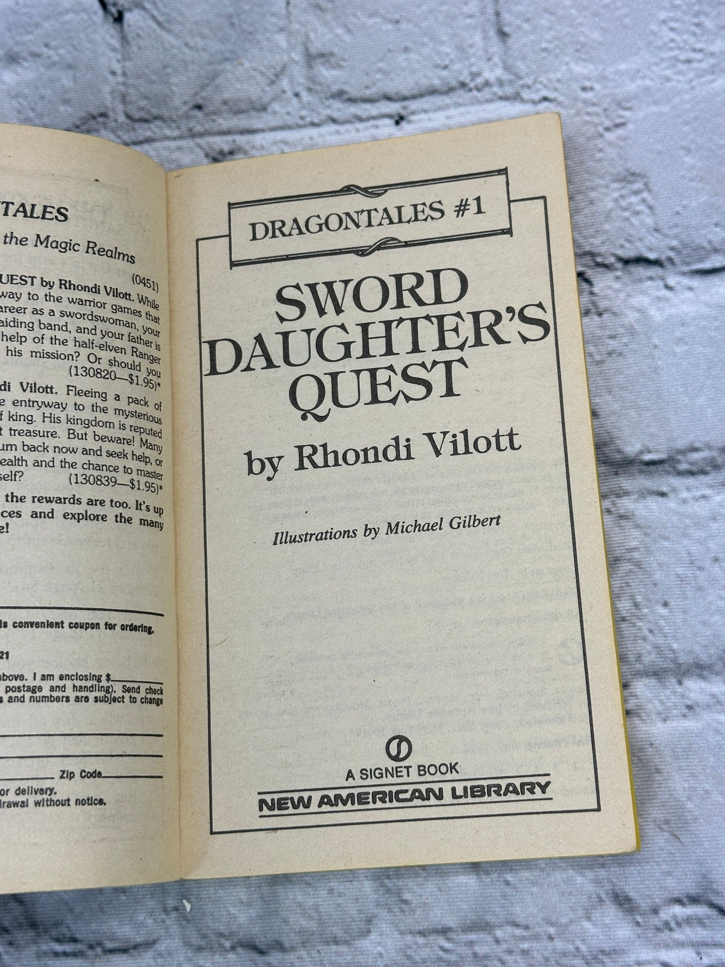 Sword Daughters Quest: Dragontales #1 by Rhondi Vilott [1984 · First Printing]