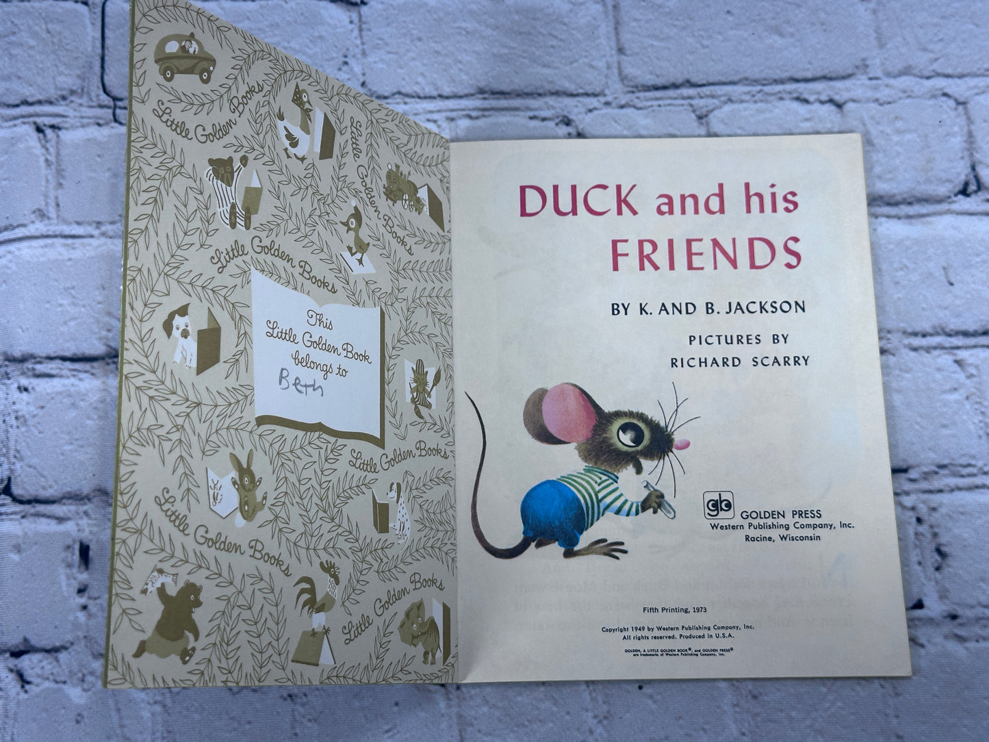 Duck and his Friends By K. and B. Jackson Illustrated by Richard Scarry [A Little Golden Book · 1973]