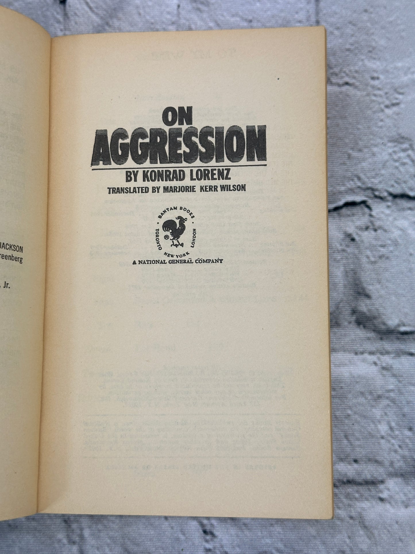 On Aggression by Konrad Lorenz [1971]