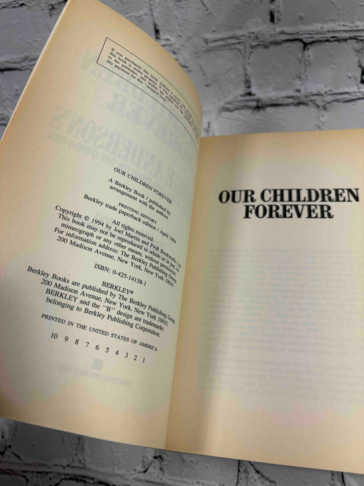 Our Children Forever: George Anderson's Messages From Children on the Other Side