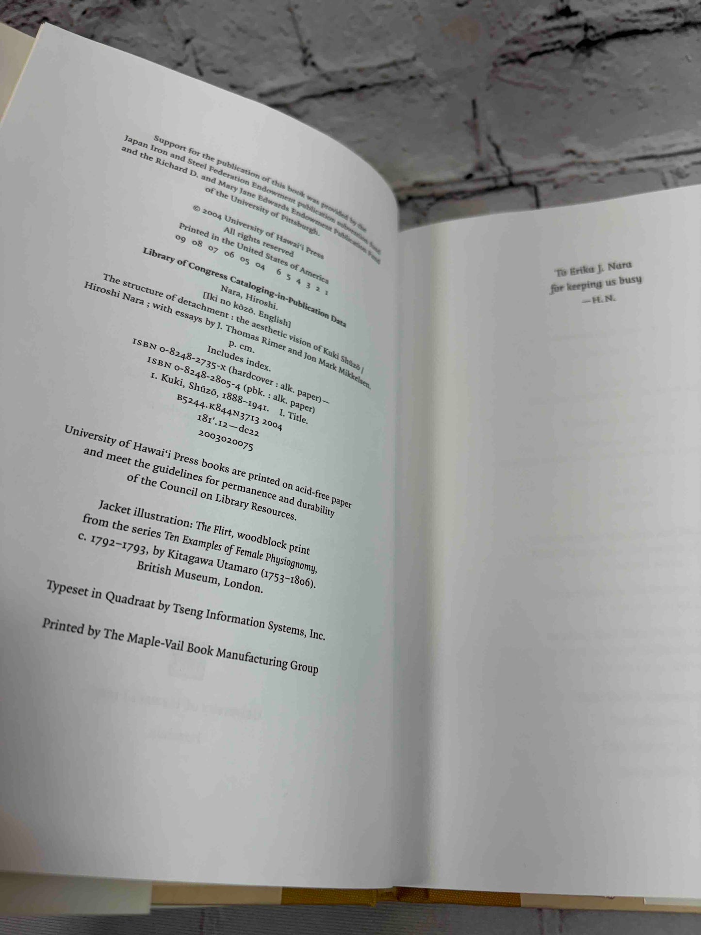 The Structure of Detachment: The Aesthetic Vision of Kuki Shuzo: With a Translation of Iki no kozo