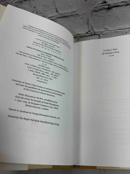 The Structure of Detachment: The Aesthetic Vision of Kuki Shuzo: With a Translation of Iki no kozo