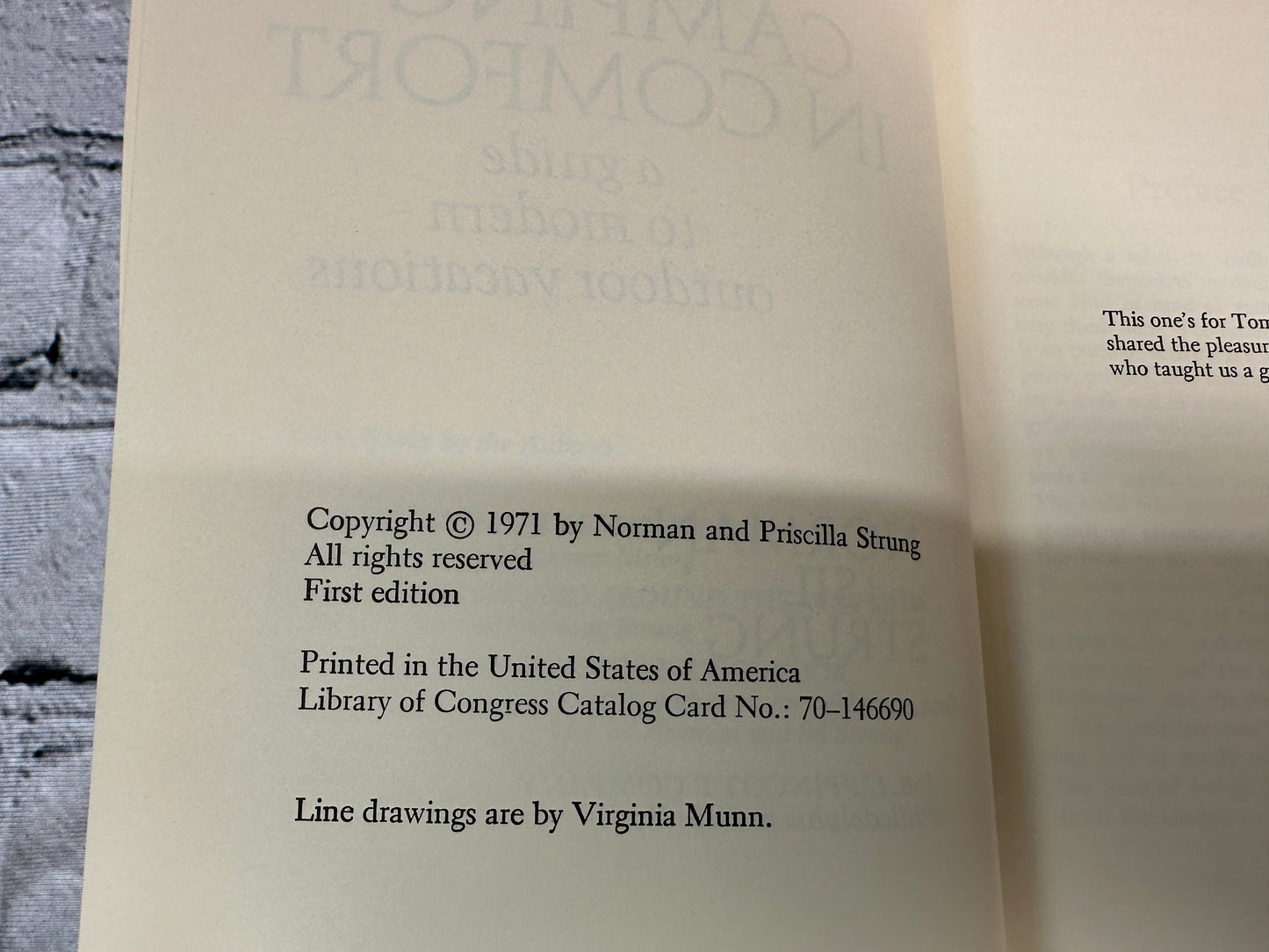 Camping In Comfort by Norman and Sil Strung [1971 · Lippincott · 1st Edition]