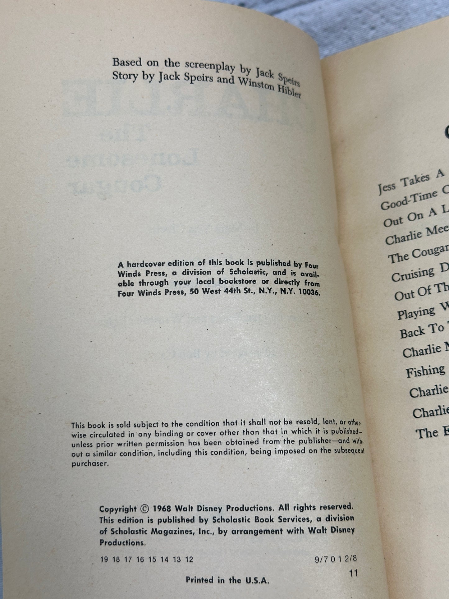 Charlie The Lonesome Cougar By Mark Van Cleefe [1968]