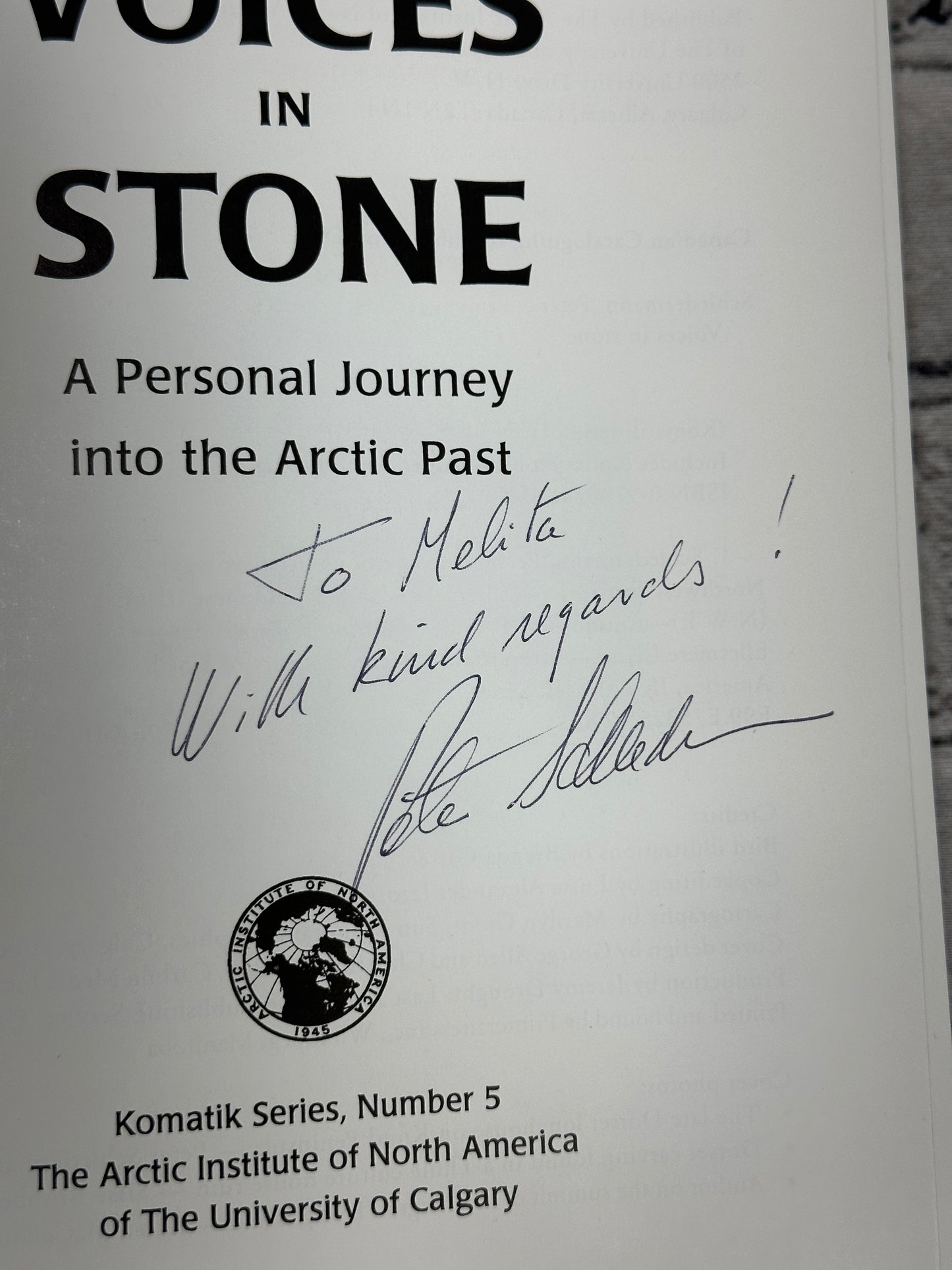 Voices in Stone: A Personal Journey..By Peter Schledermann [1996 · Signed]