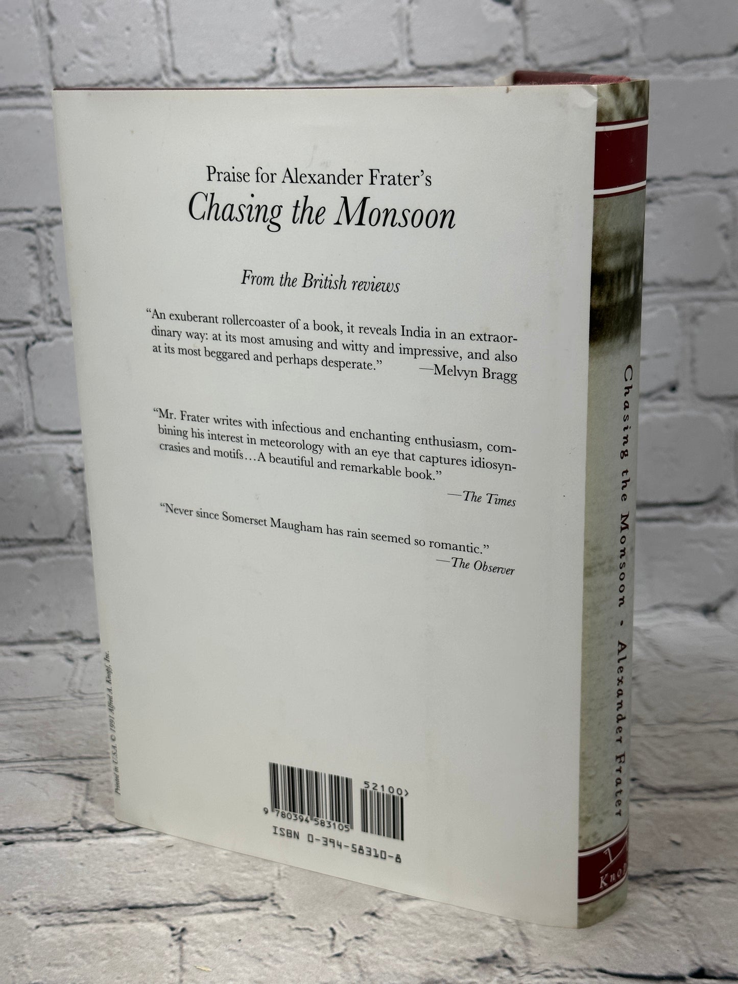 Chasing The Monsoon by Alexander Frater [1992 · First American Edition]