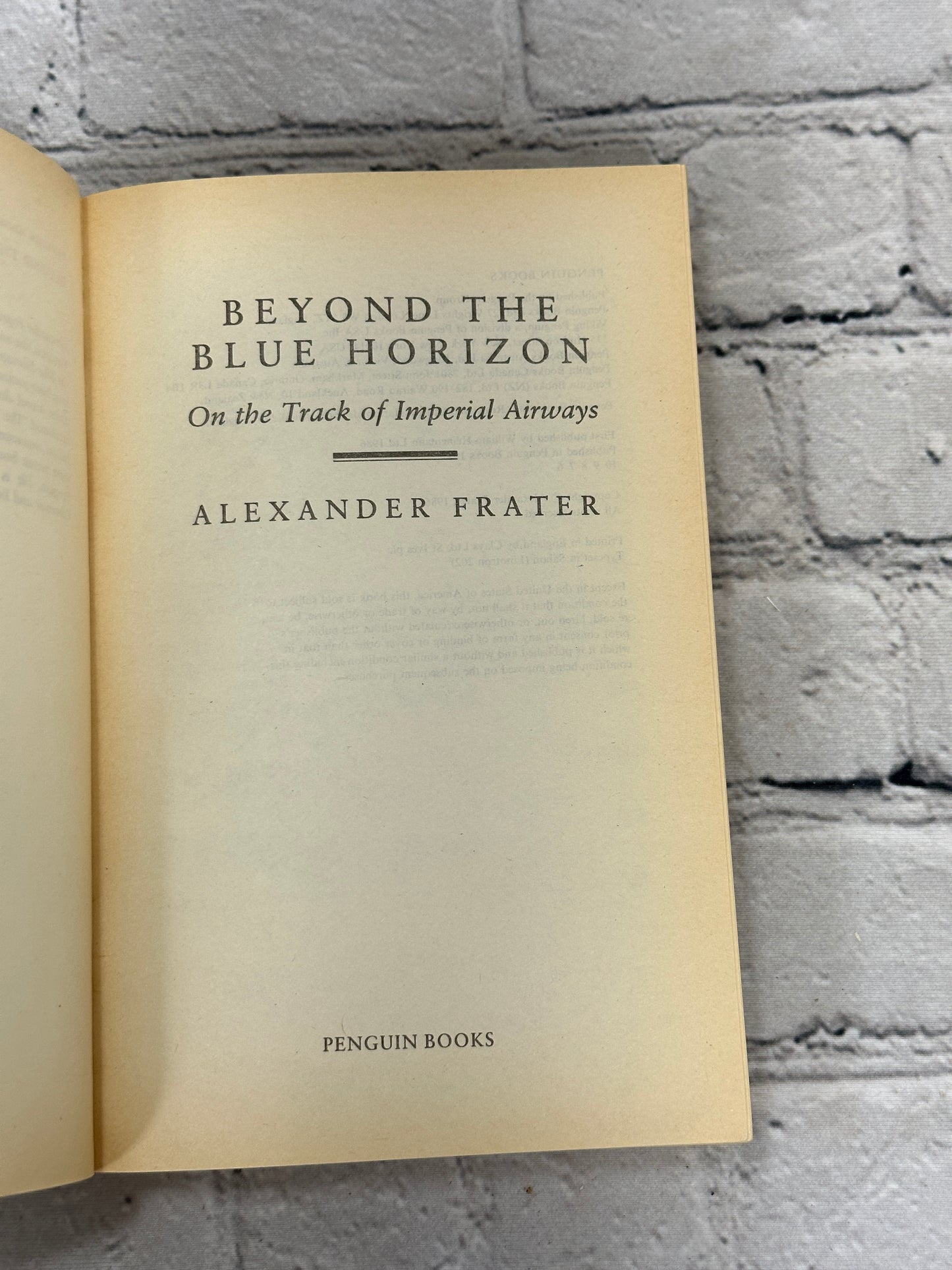 Beyond The Blue Horizon by Frater, Alexander Paperback [1986]