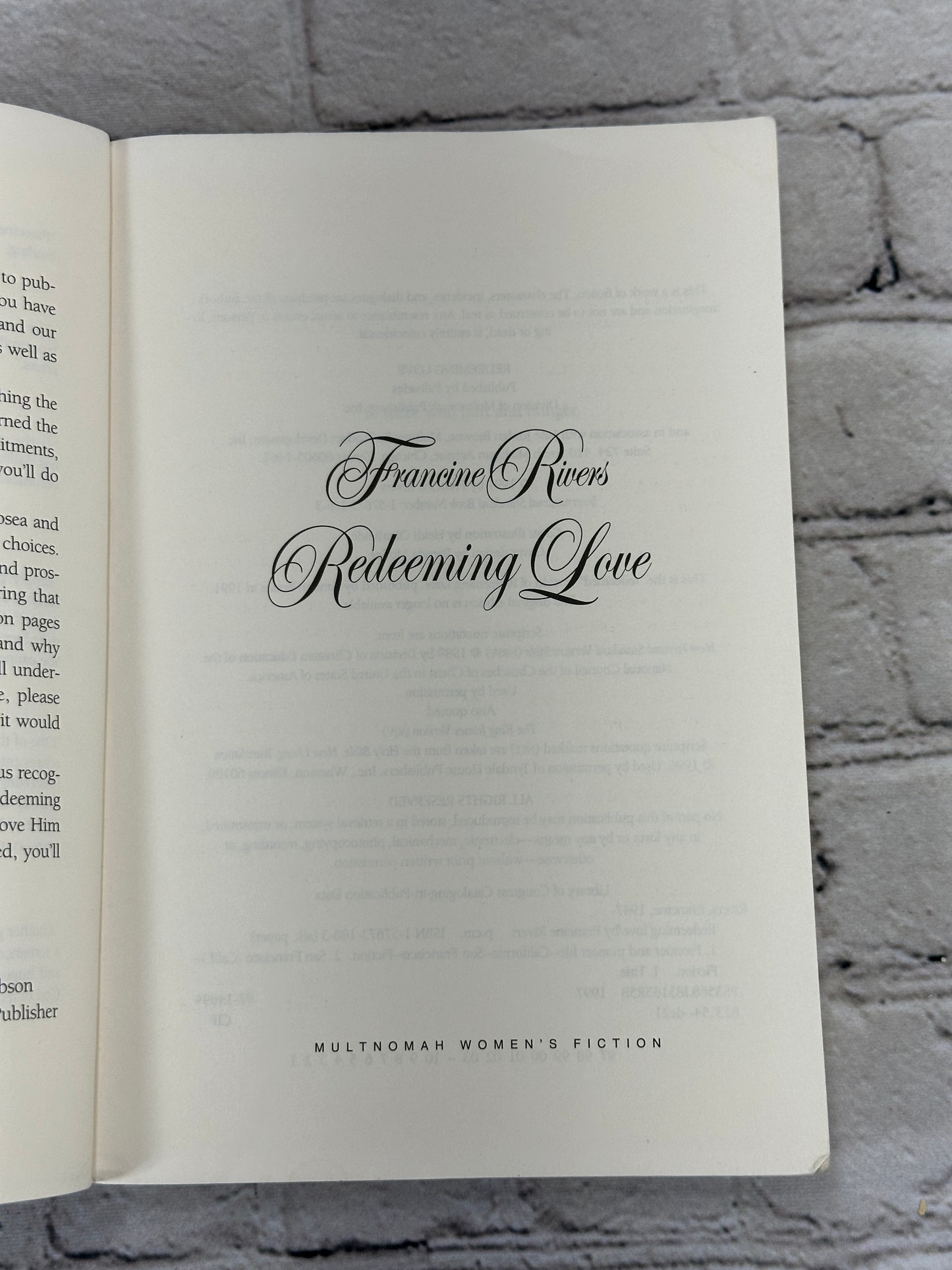 Redeeming Love by Francine Rivers [1997 · First Printing]
