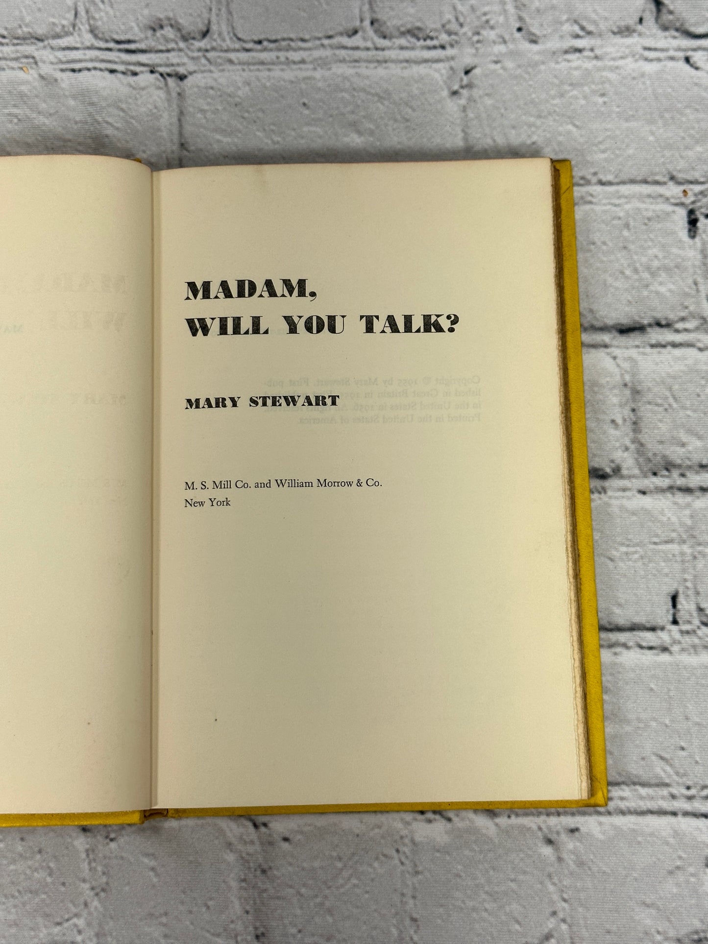 Madam, Will You Talk? by Mary Stewart [1956 · Book Club Edition]