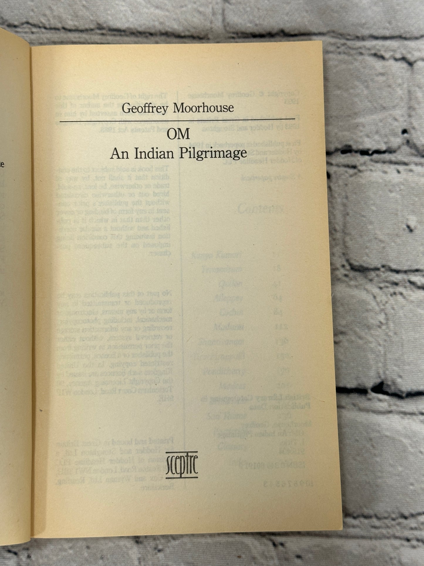 Om: An Indian Pilgrimage By Geoffrey Moorhouse [1993]