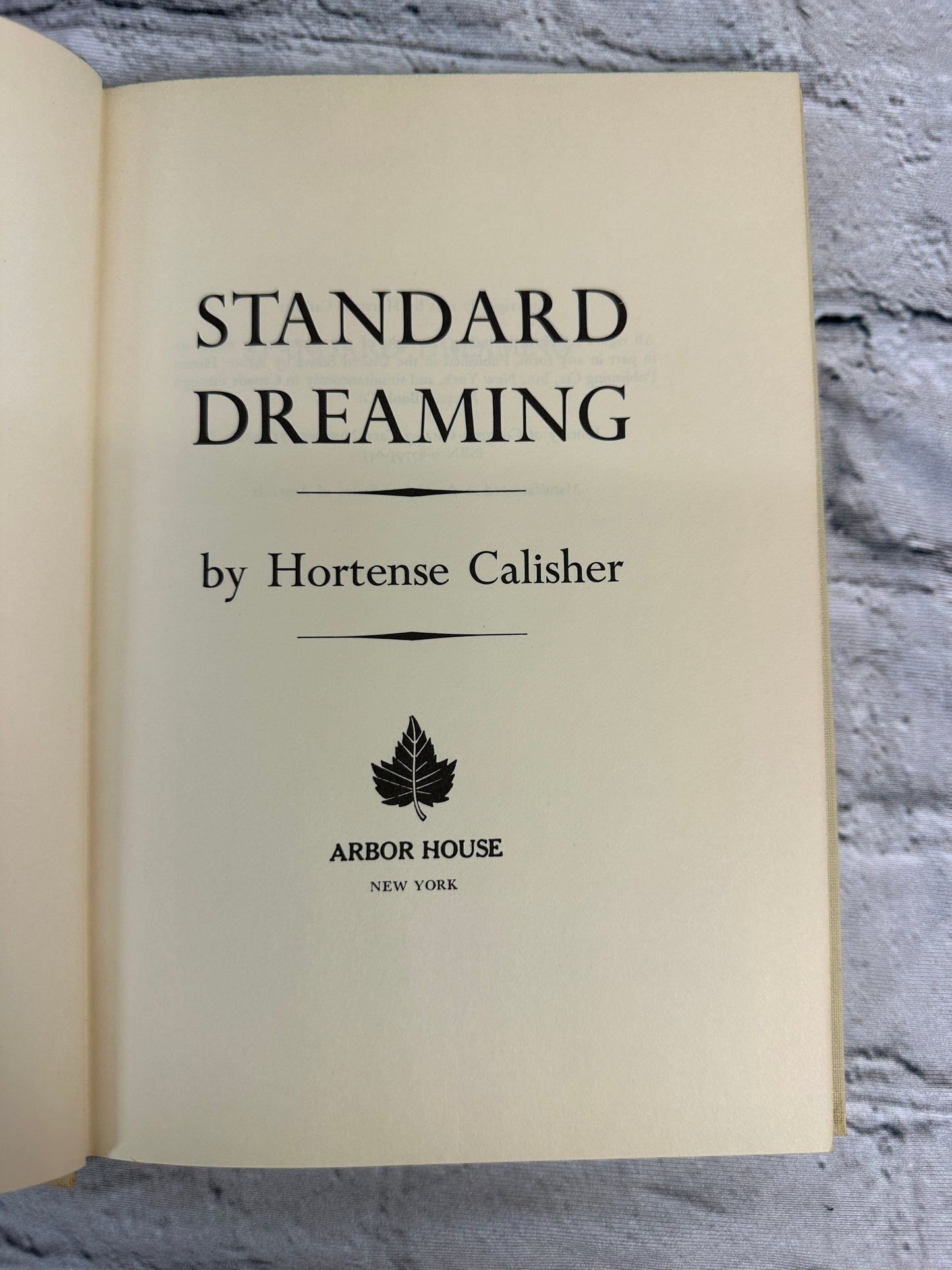 Standard Dreaming by Hortense Calisher [1972]